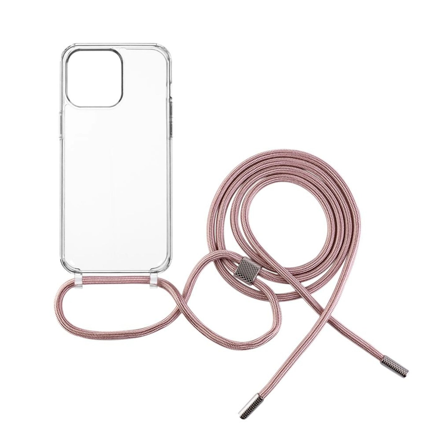 Pouzdro FIXED Pure Neck s růžovou šňůrkou na krk pro Apple iPhone 15 Pro - FIXED