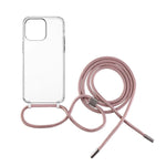 Pouzdro FIXED Pure Neck s růžovou šňůrkou na krk pro Apple iPhone 15 Pro - FIXED