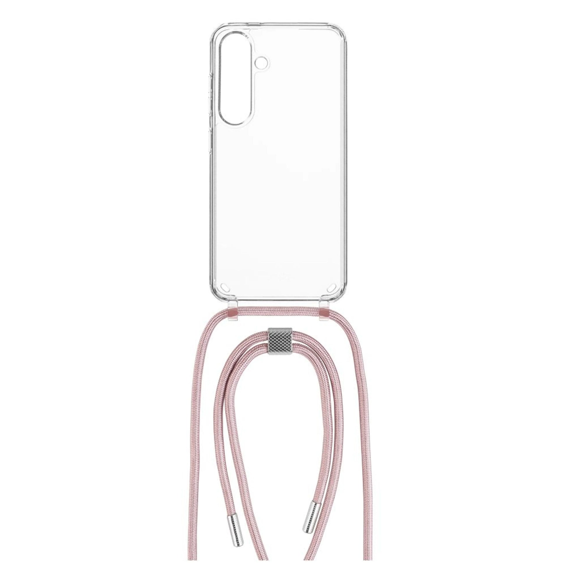 Pouzdro FIXED Pure Neck s růžovou šňůrkou na krk pro Samsung Galaxy S24 - FIXED