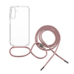 Pouzdro FIXED Pure Neck s růžovou šňůrkou na krk pro Samsung Galaxy A15/A15 5G - FIXED