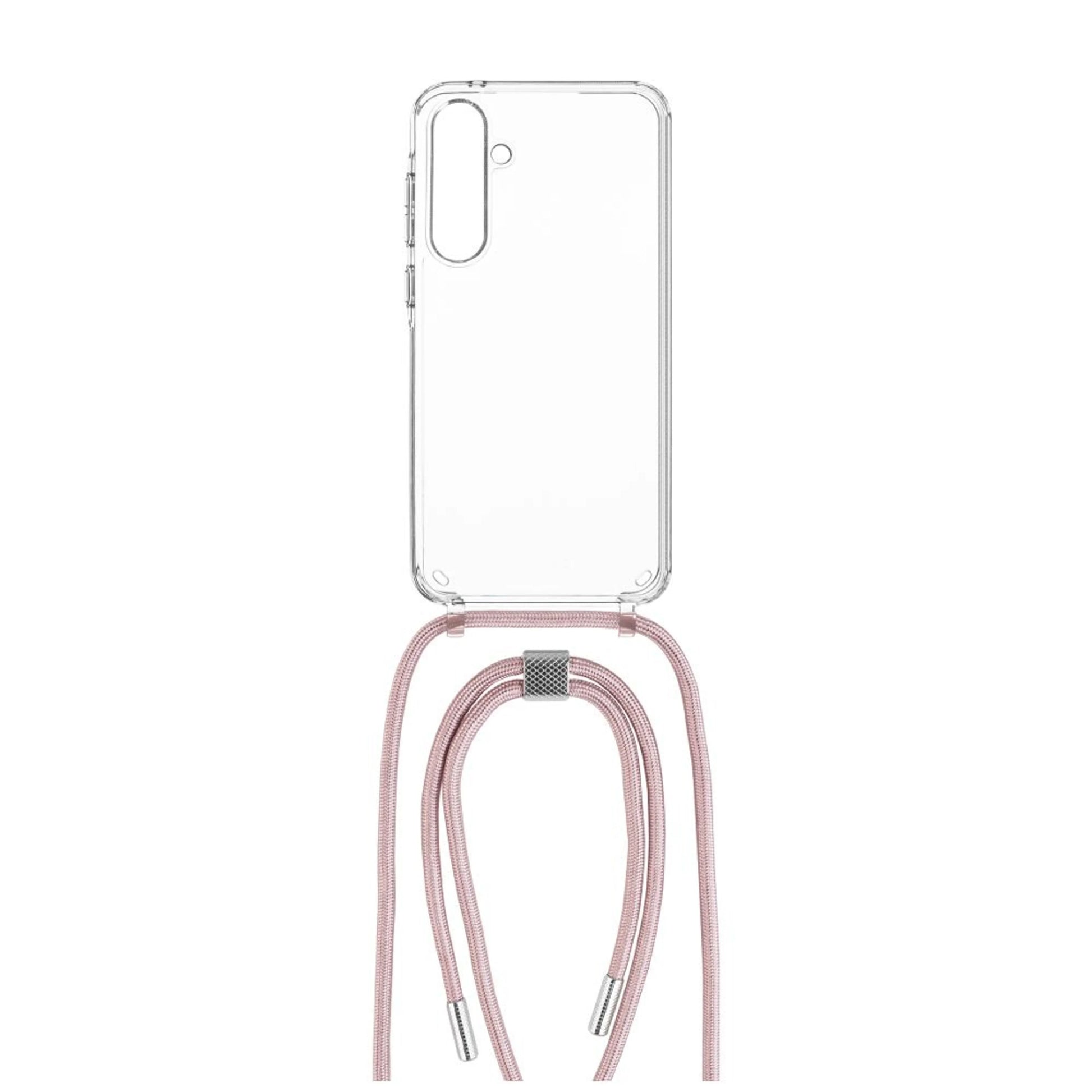 Pouzdro FIXED Pure Neck s růžovou šňůrkou na krk pro Samsung Galaxy A35 5G - FIXED
