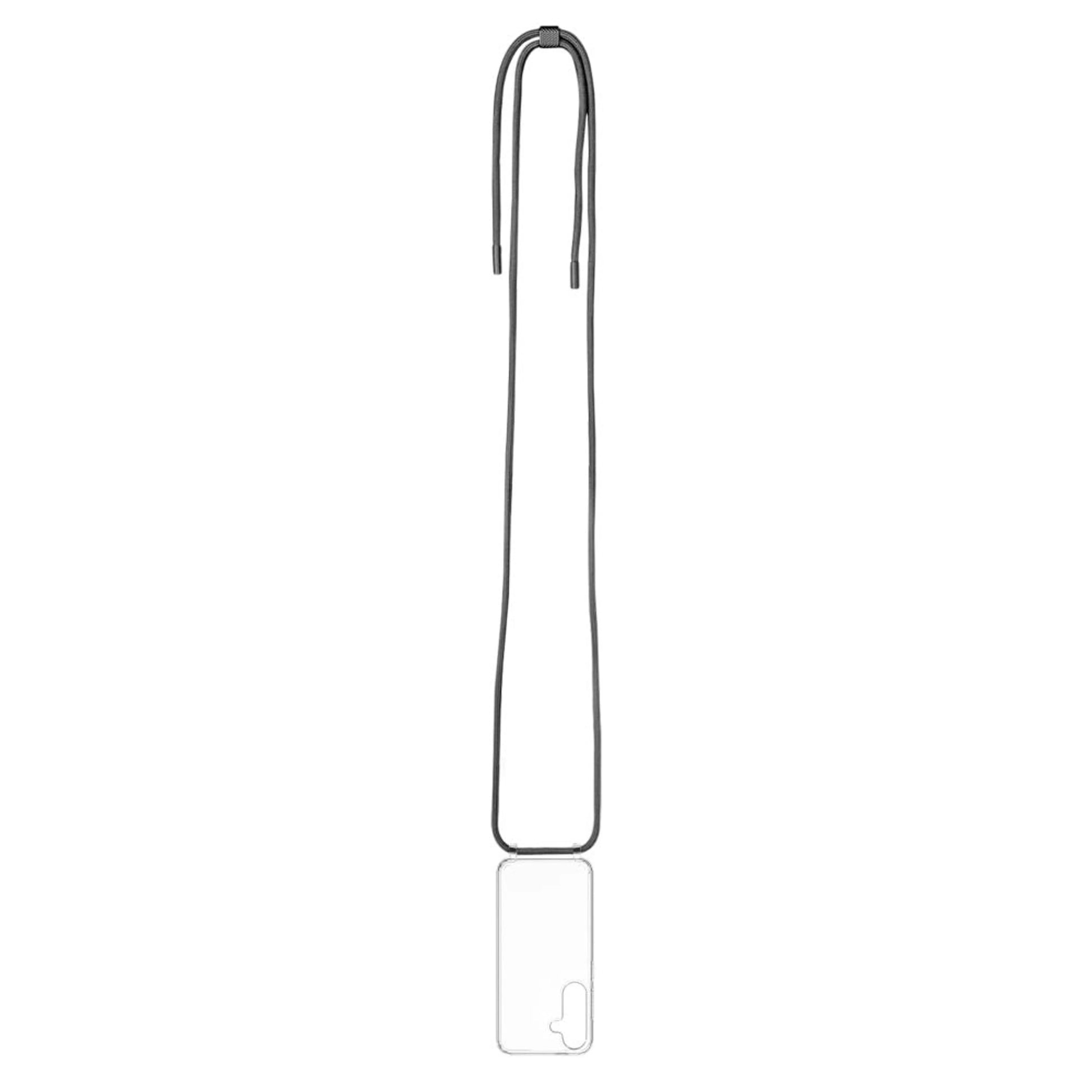 Zadní kryt FIXED Pure Neck s černou šňůrkou na krk pro Samsung Galaxy S25 - FIXED