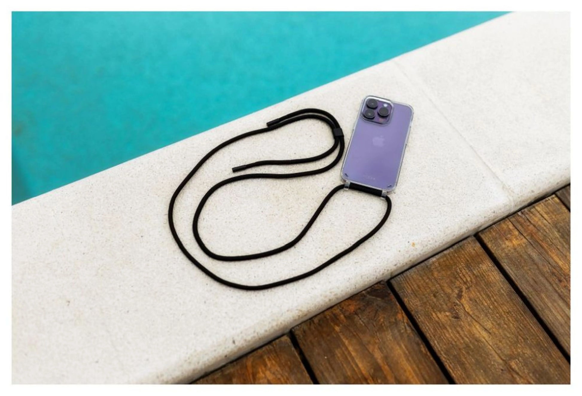 Zadní kryt FIXED Pure Neck s černou šňůrkou na krk pro Samsung Galaxy S25 - FIXED