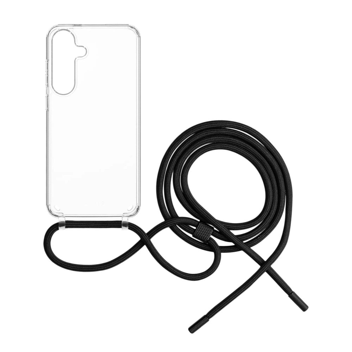 Zadní kryt FIXED Pure Neck s černou šňůrkou na krk pro Samsung Galaxy S25+ - FIXED