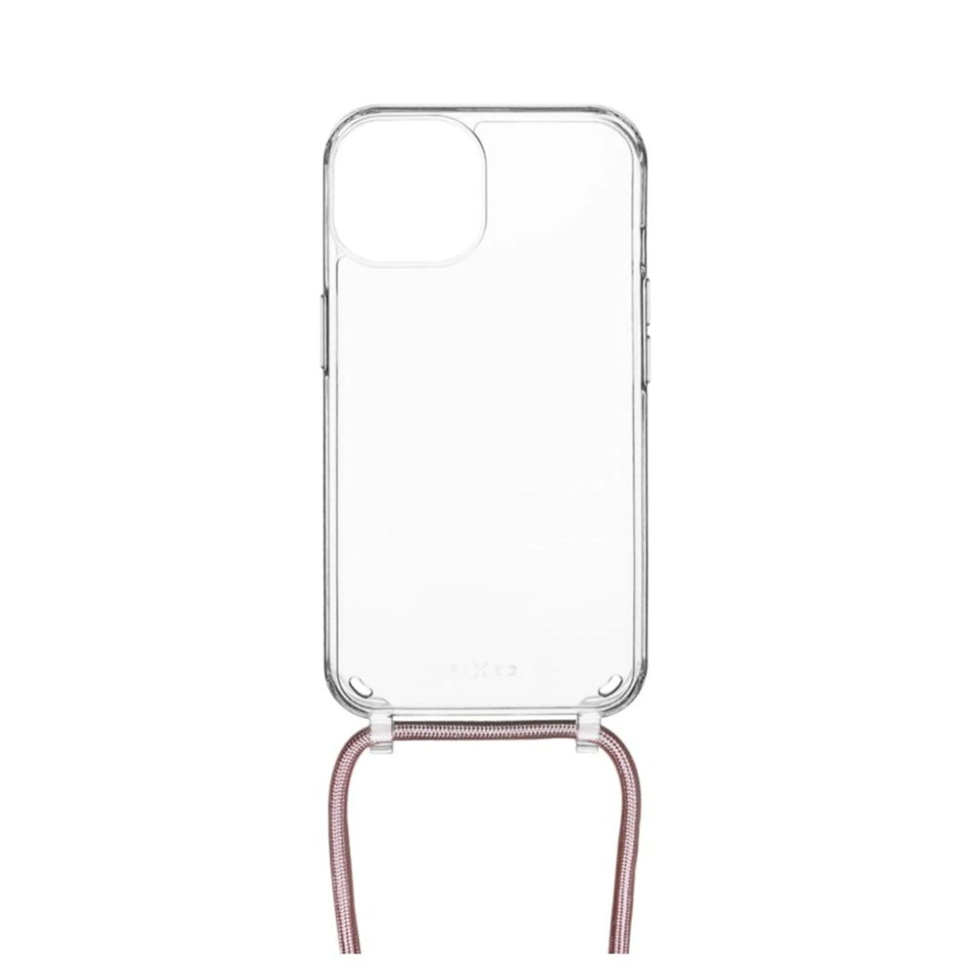 Zadní kryt FIXED Pure Neck s růžovou šňůrkou na krk pro Samsung Galaxy S25+ - FIXED