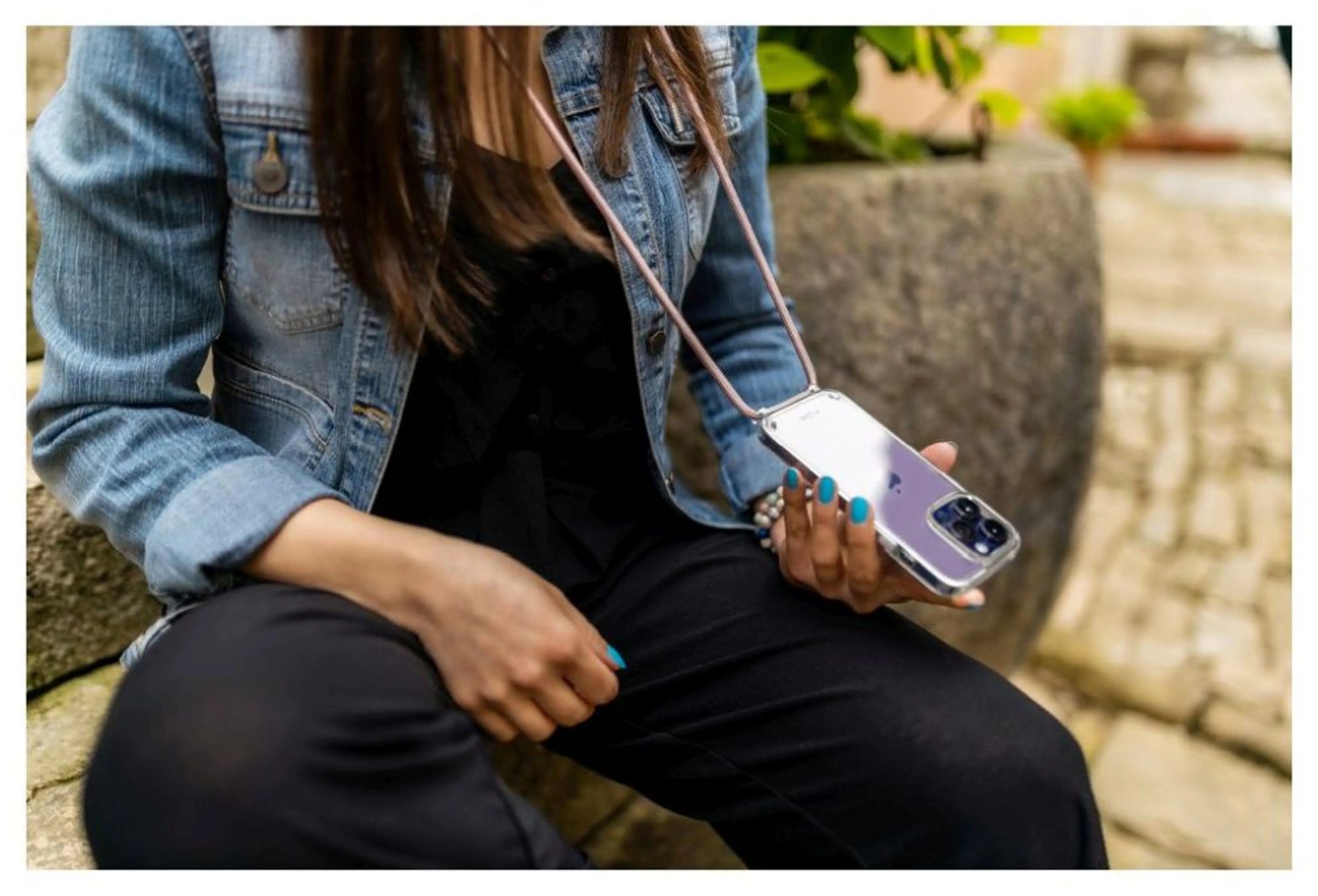 Zadní kryt FIXED Pure Neck s růžovou šňůrkou na krk pro Samsung Galaxy S25+ - FIXED