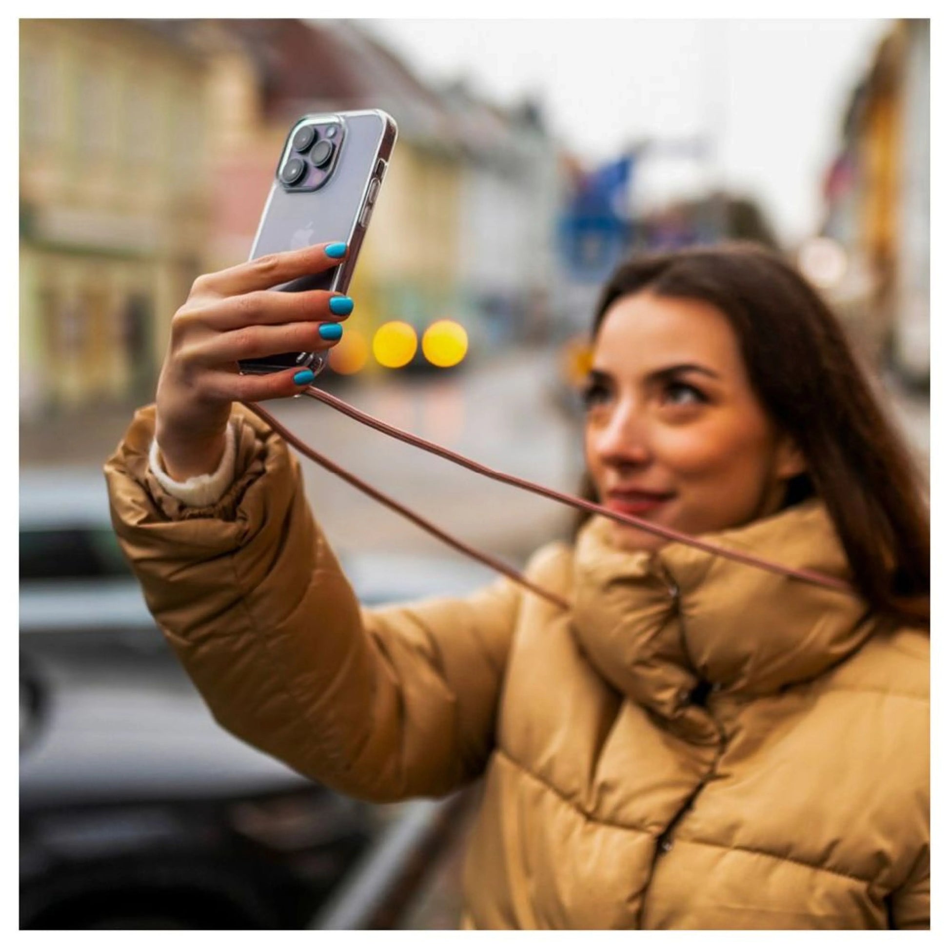 Zadní kryt FIXED Pure Neck s růžovou šňůrkou na krk pro Samsung Galaxy S25+ - FIXED