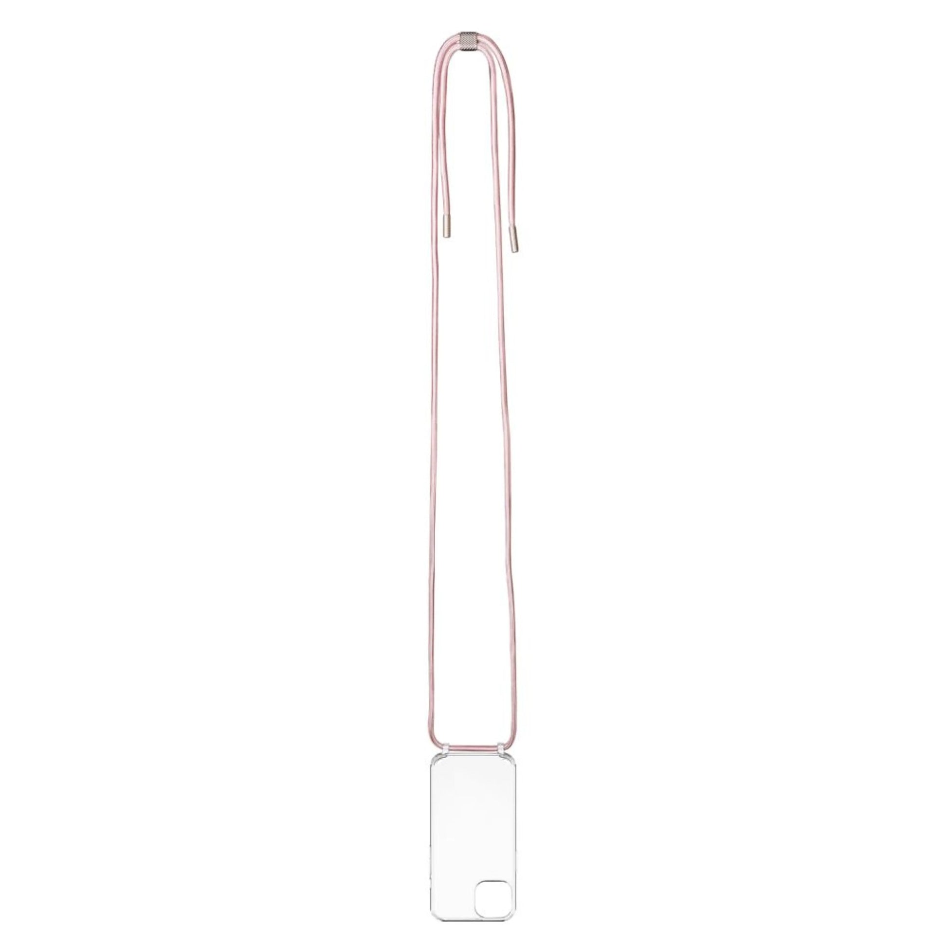 Pouzdro FIXED Pure Neck s růžovou šňůrkou na krk pro Apple iPhone 14 Plus - FIXED