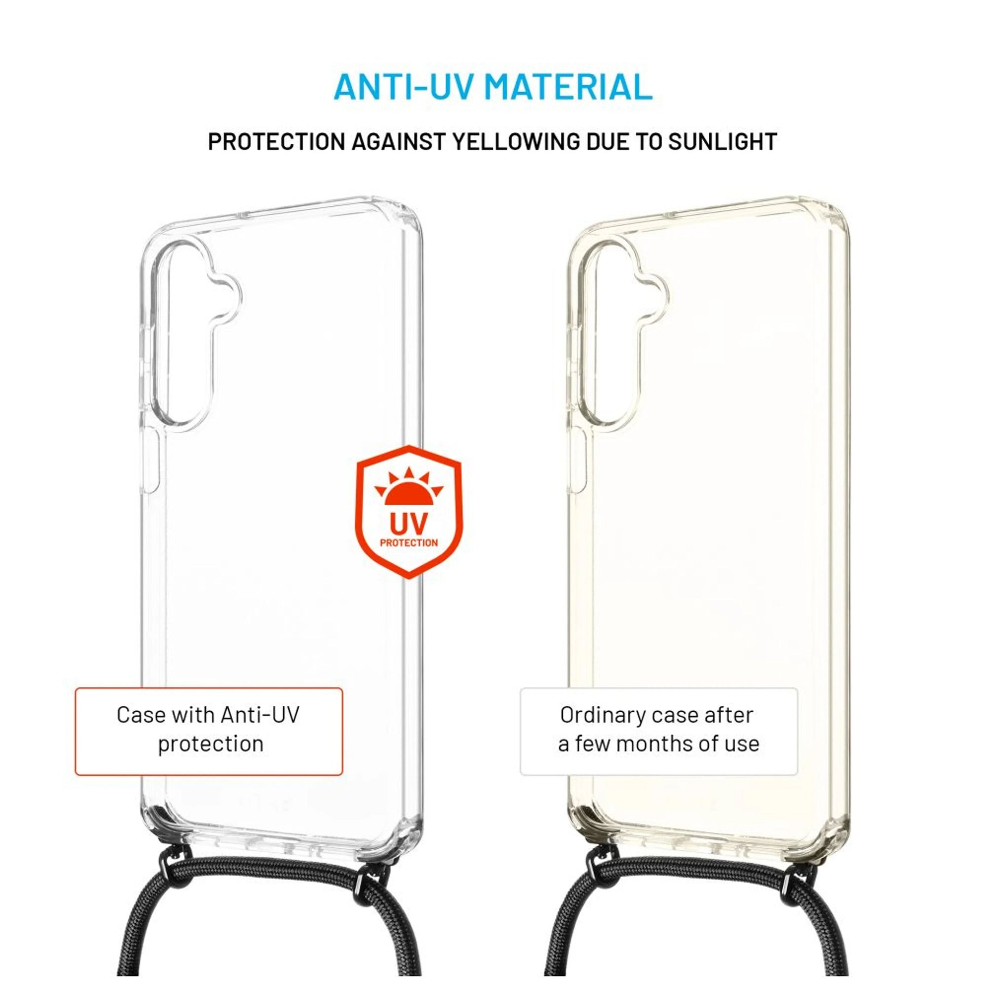 Pouzdro FIXED Pure Neck s odnímatelnou černou šňůrkou na krk pro Samsung Galaxy A16 4G/5G - FIXED