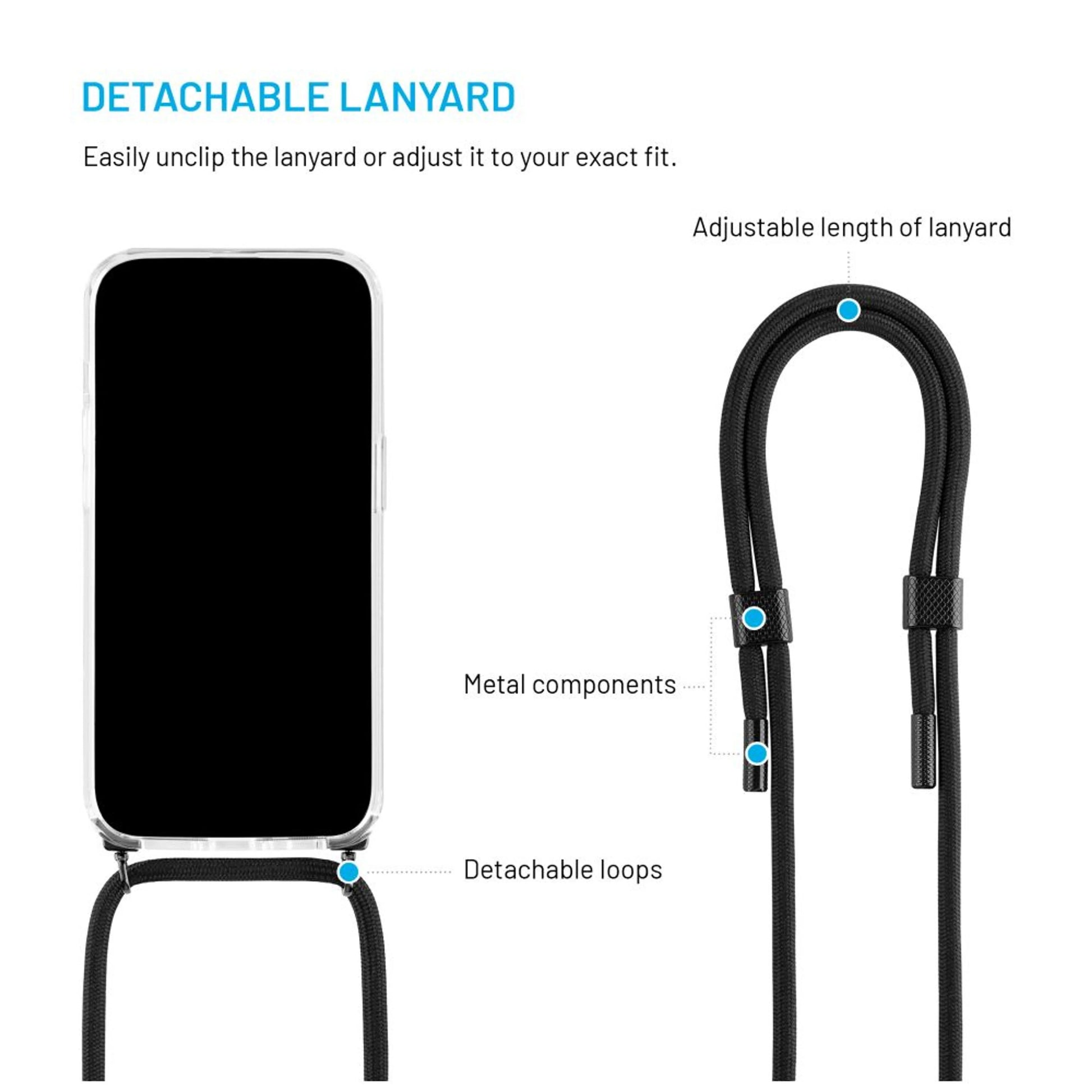 Pouzdro FIXED Pure Neck s odnímatelnou černou šňůrkou na krk pro Samsung Galaxy A16 4G/5G - FIXED