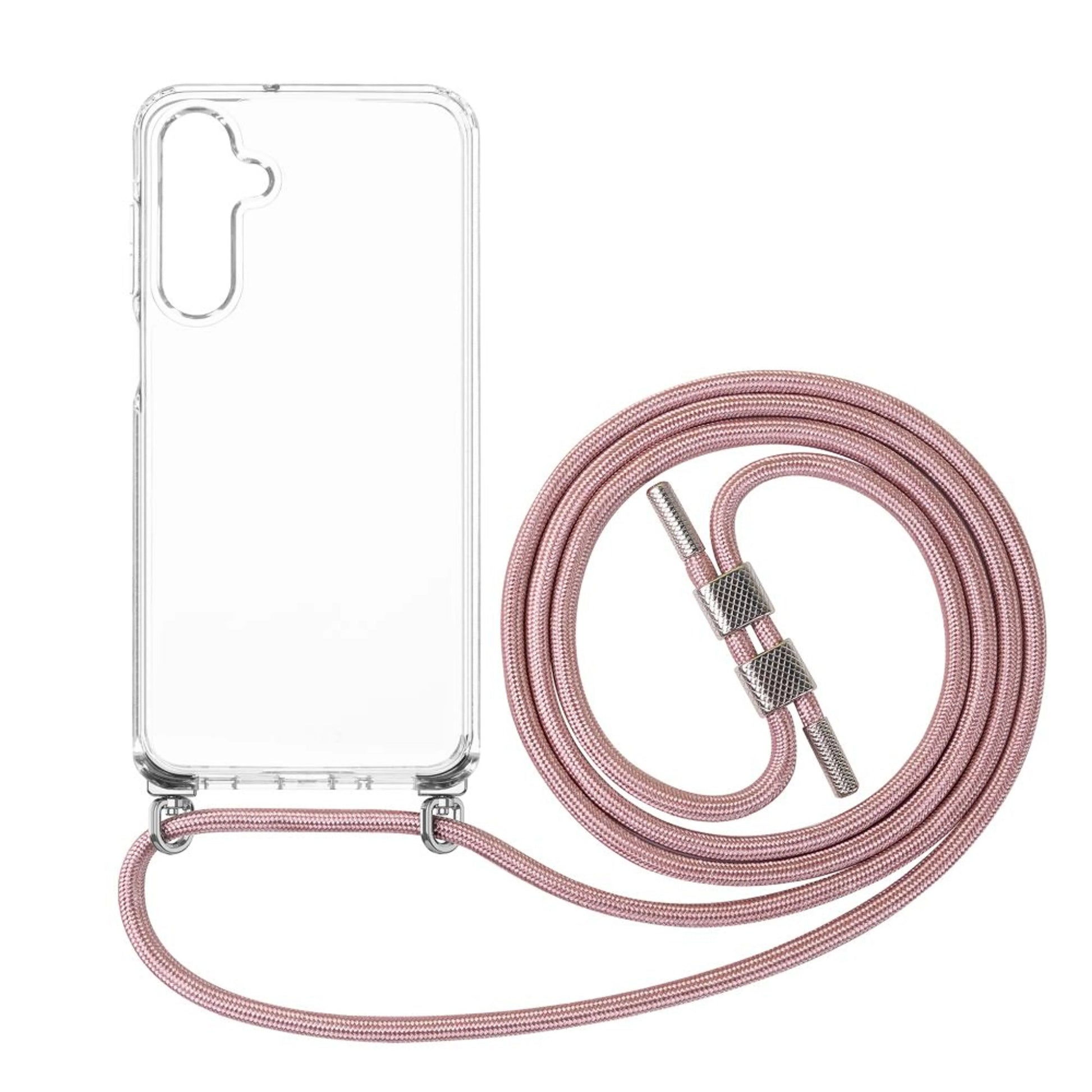 Pouzdro FIXED Pure Neck s odnímatelnou růžovou šňůrkou na krk pro Samsung Galaxy A16 4G/5G - FIXED