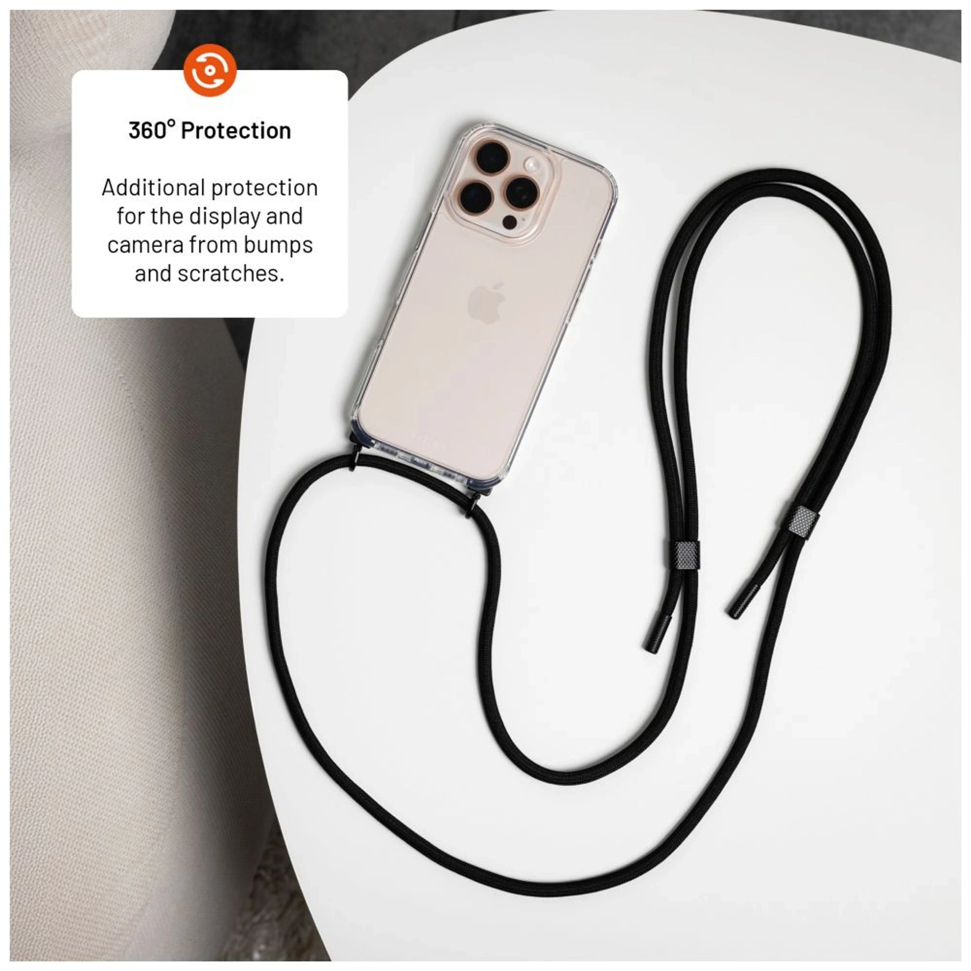 Pouzdro FIXED Pure Neck s odnímatelnou černou šňůrkou na krk pro Samsung Galaxy A26 5G - FIXED