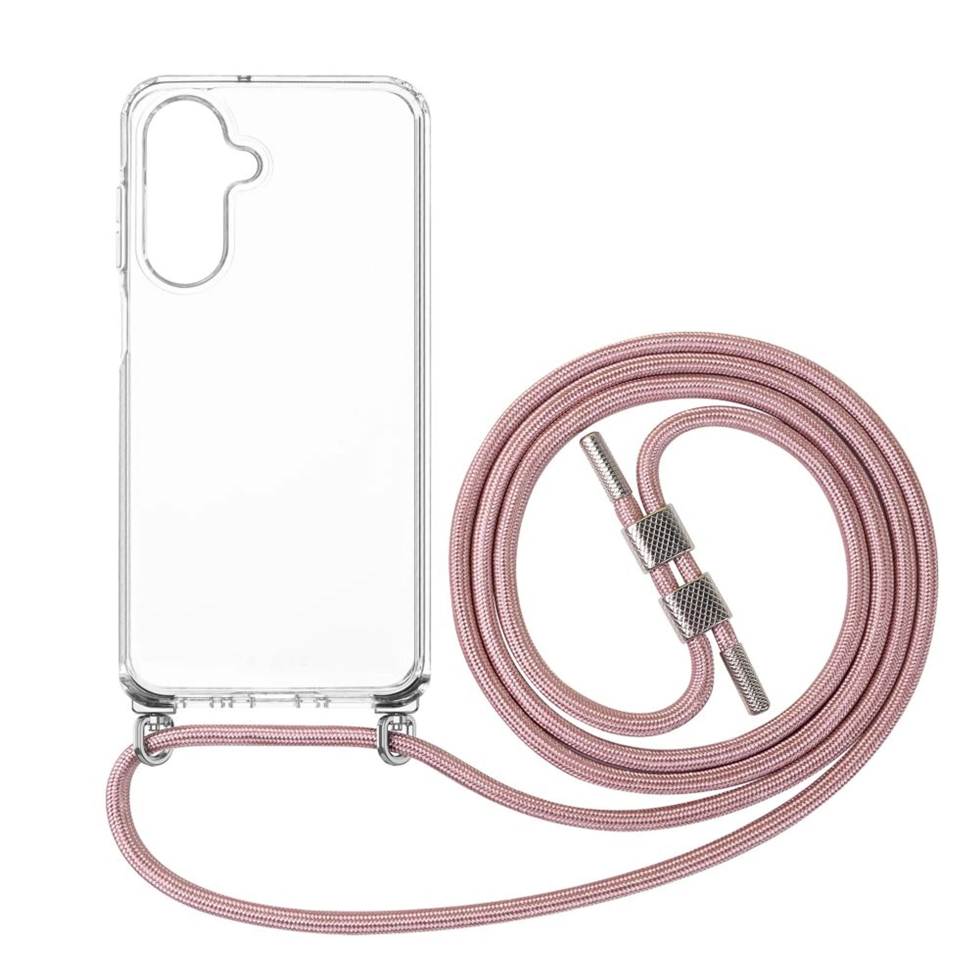 Pouzdro FIXED Pure Neck s odnímatelnou růžovou šňůrkou na krk pro Samsung Galaxy A26 5G - FIXED