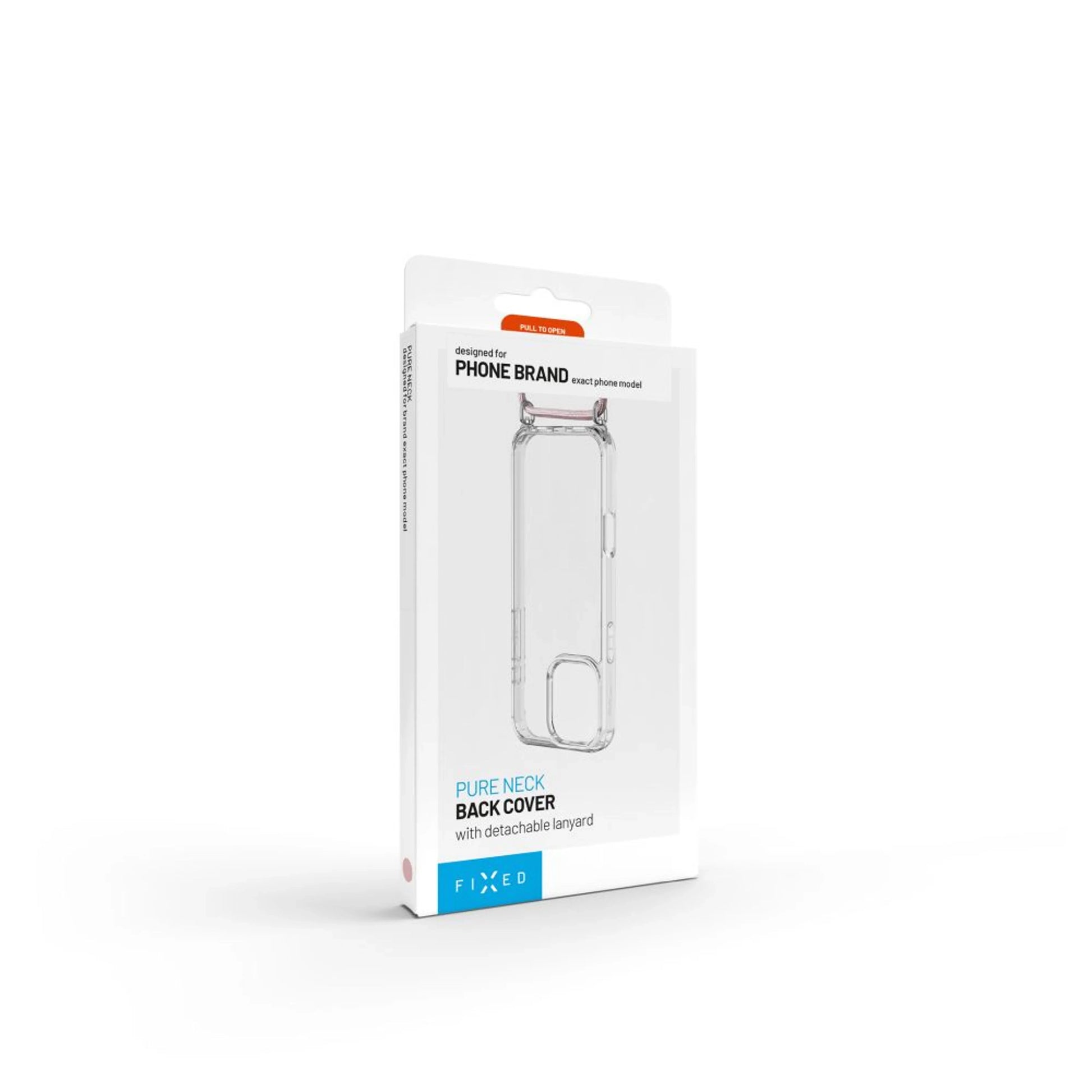 Pouzdro FIXED Pure Neck s odnímatelnou růžovou šňůrkou na krk pro Samsung Galaxy A26 5G - FIXED