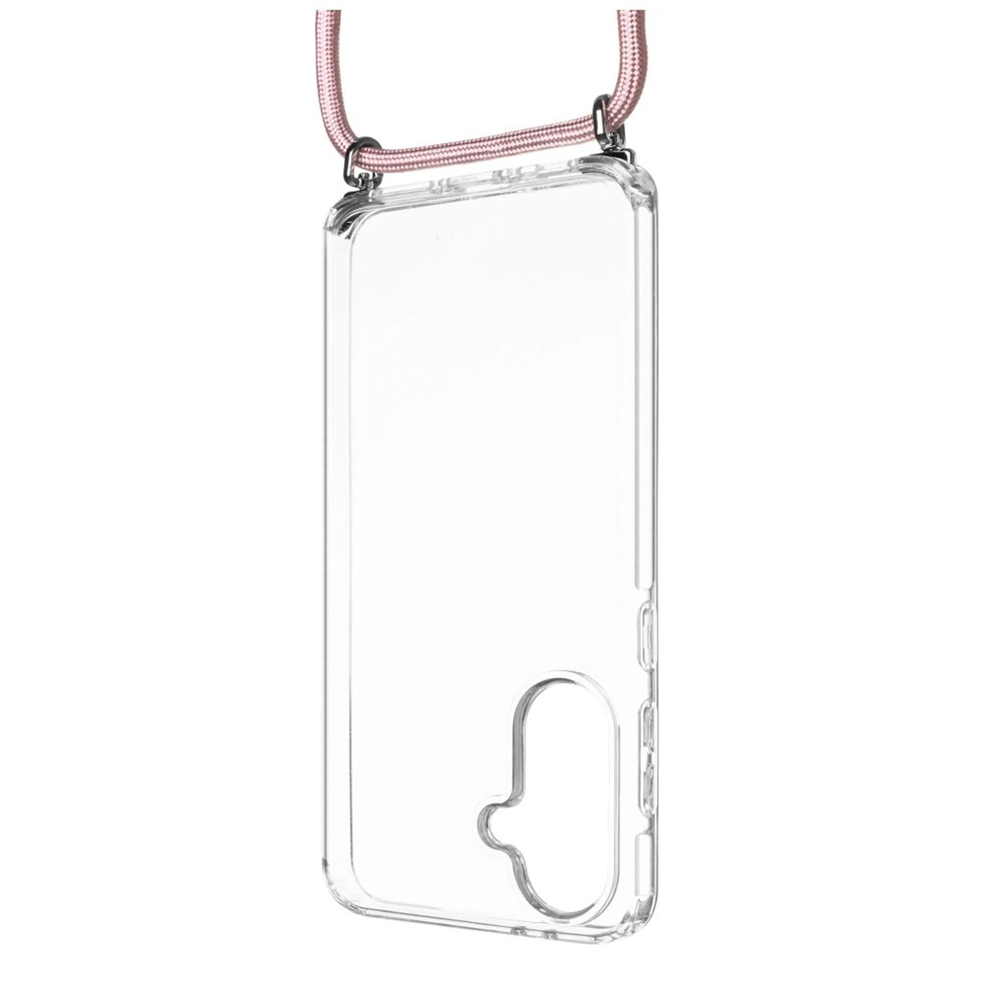 Pouzdro FIXED Pure Neck s odnímatelnou růžovou šňůrkou na krk pro Samsung Galaxy A36 5G/A56 5G - FIXED