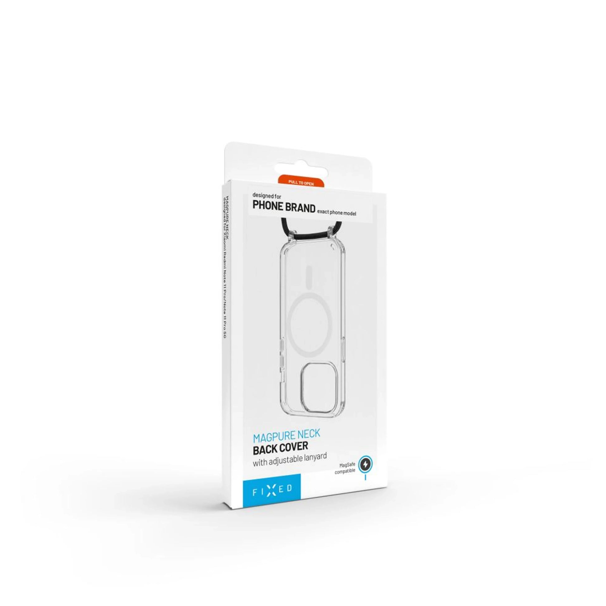 Pouzdro FIXED MagPure Neck s černou šňůrkou na krk pro Apple iPhone 16 - FIXED