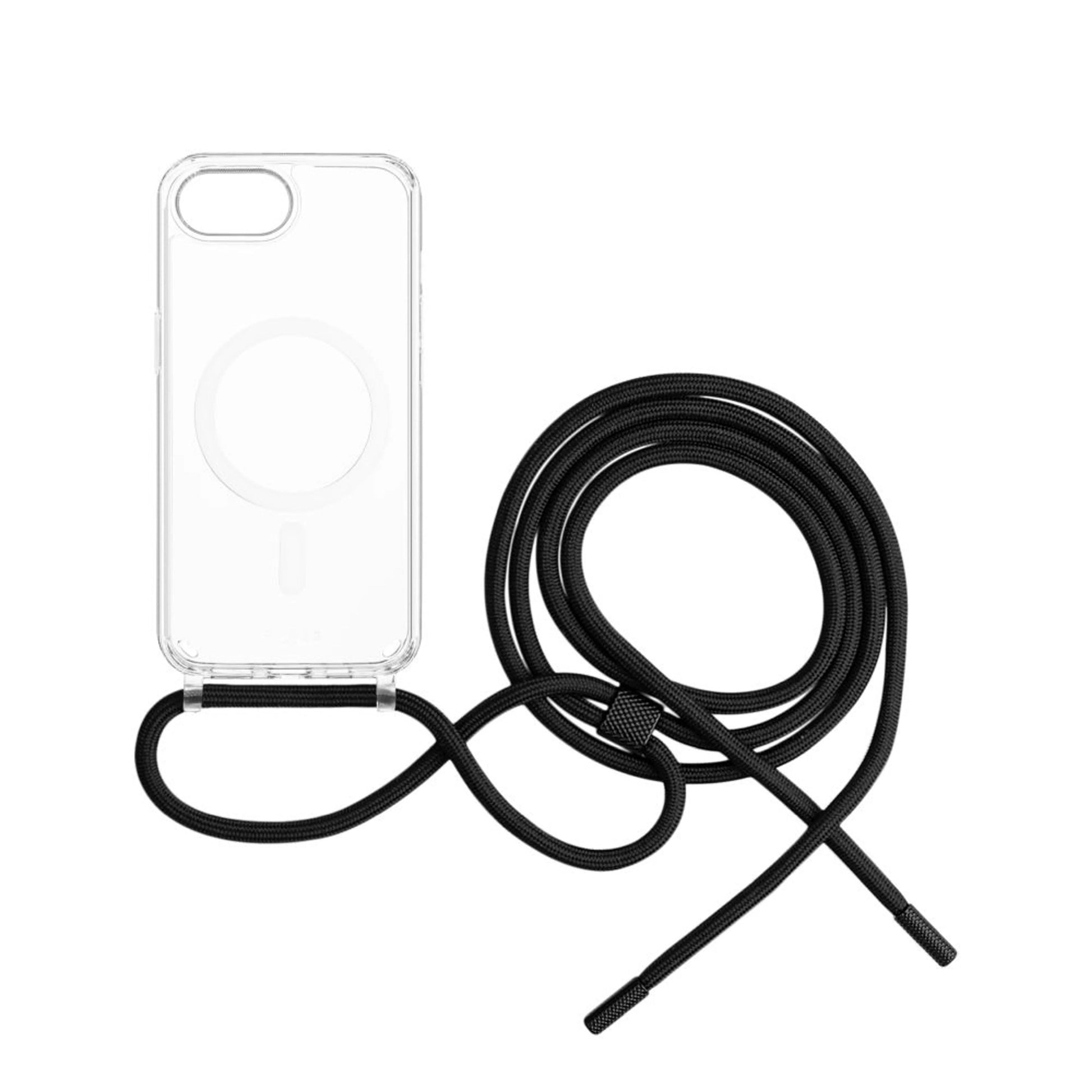 Pouzdro FIXED MagPure Neck s černou šňůrkou na krk pro Apple iPhone 16e - FIXED