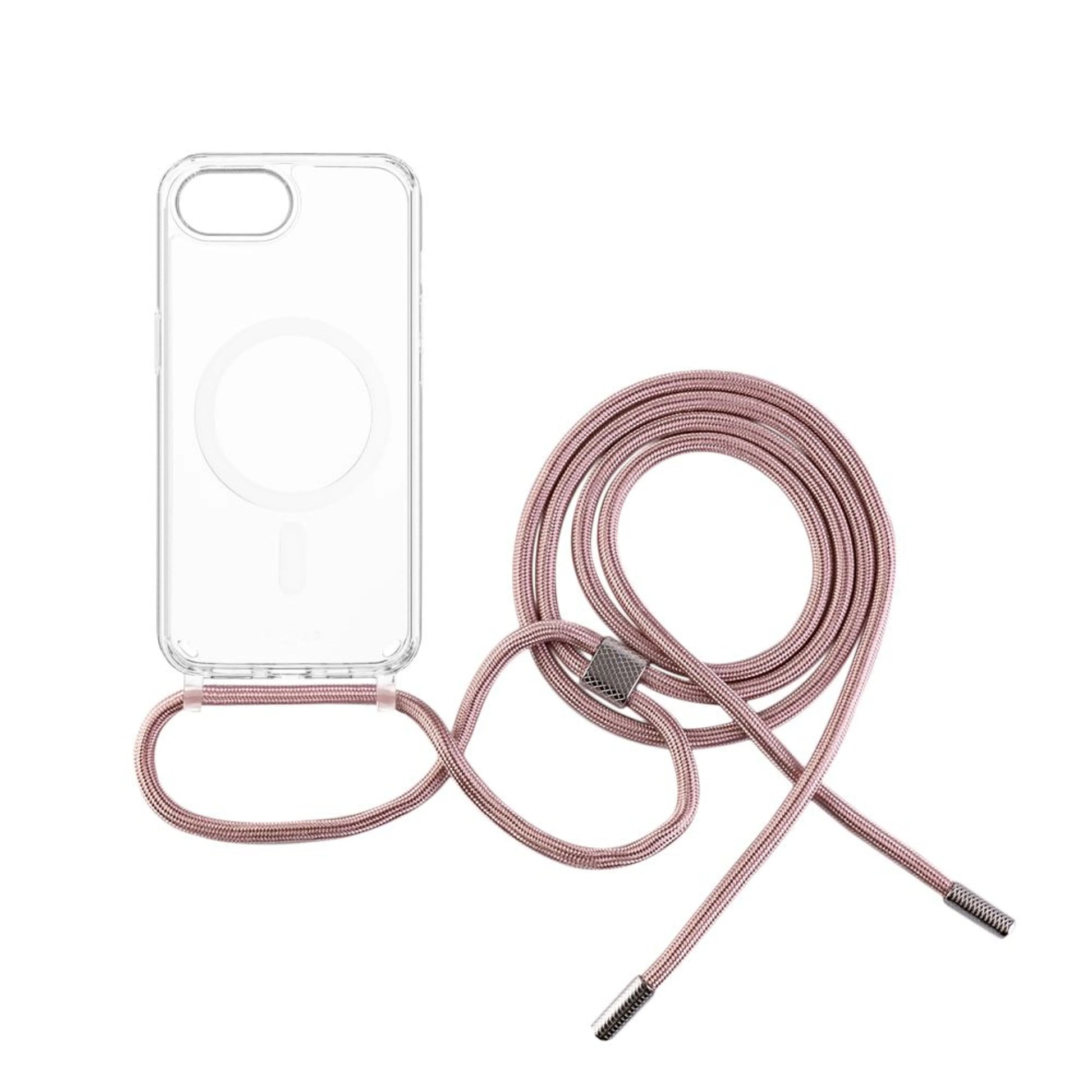Pouzdro FIXED MagPure Neck s růžovou šňůrkou na krk pro Apple iPhone 16e - FIXED