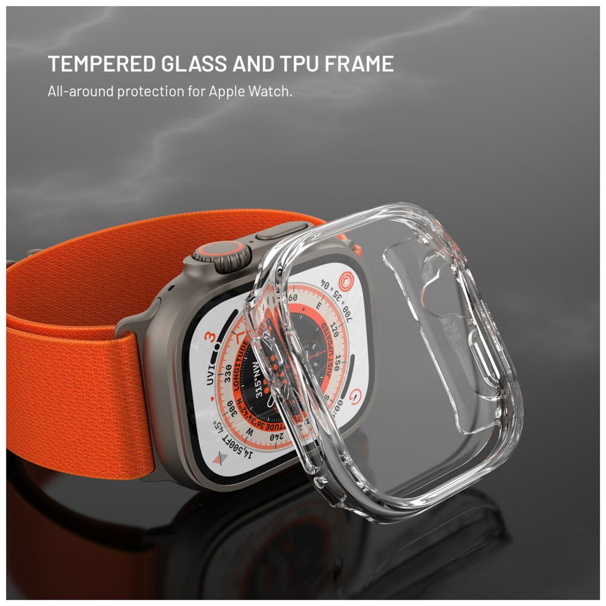 Ochranné pouzdro FIXED Pure Watch s temperovaným sklem pro Apple Watch Ultra 49mm/Ultra 2 49mm, čiré - FIXED