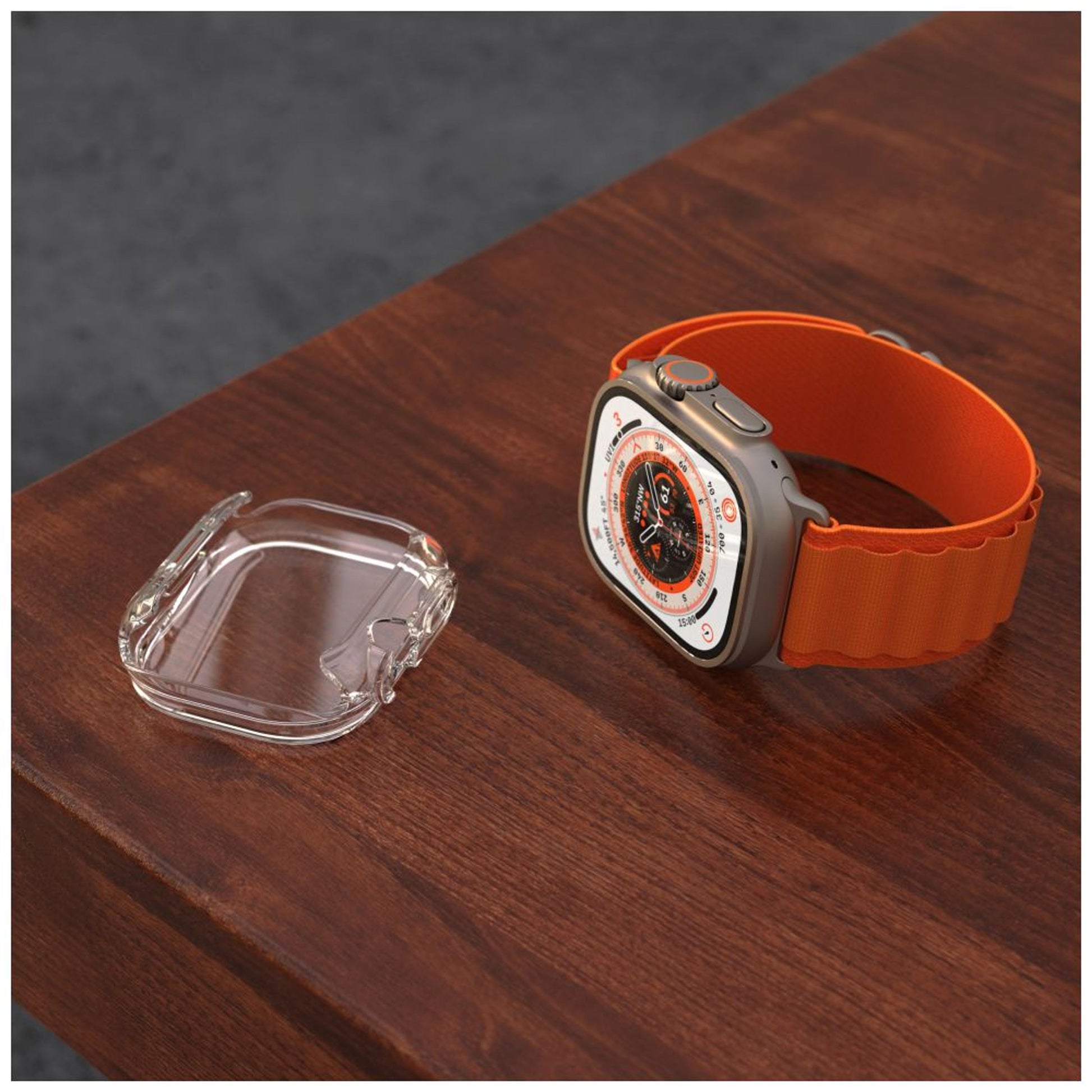 Ochranné pouzdro FIXED Pure Watch s temperovaným sklem pro Apple Watch Ultra 49mm/Ultra 2 49mm, čiré - FIXED