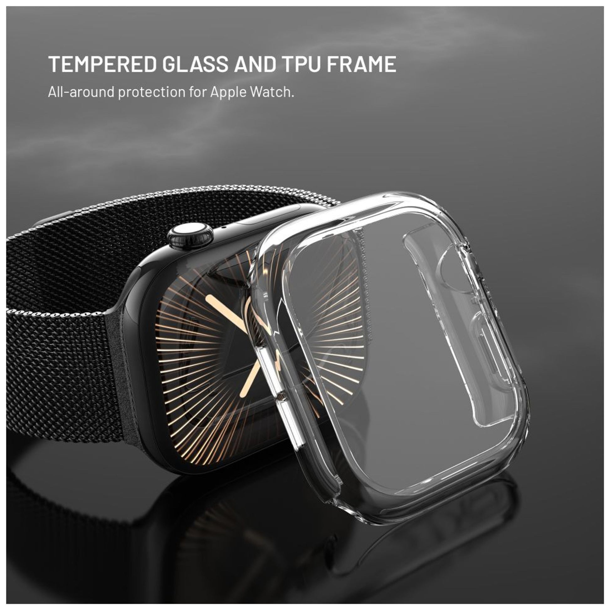 Ochranné pouzdro FIXED Pure Watch s temperovaným sklem pro Apple Watch Series 10 46 mm, čiré - FIXED