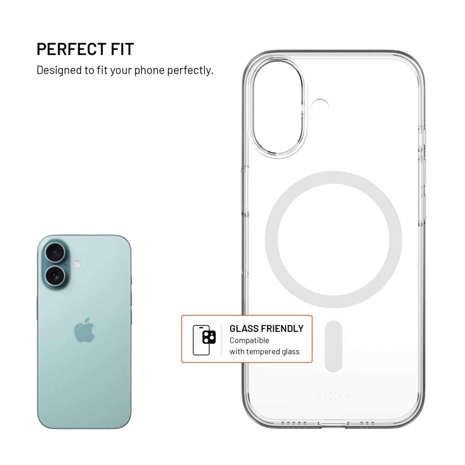 Zadní kryt FIXED MagShell s podporou Magsafe pro Apple iPhone 16, čirý - FIXED