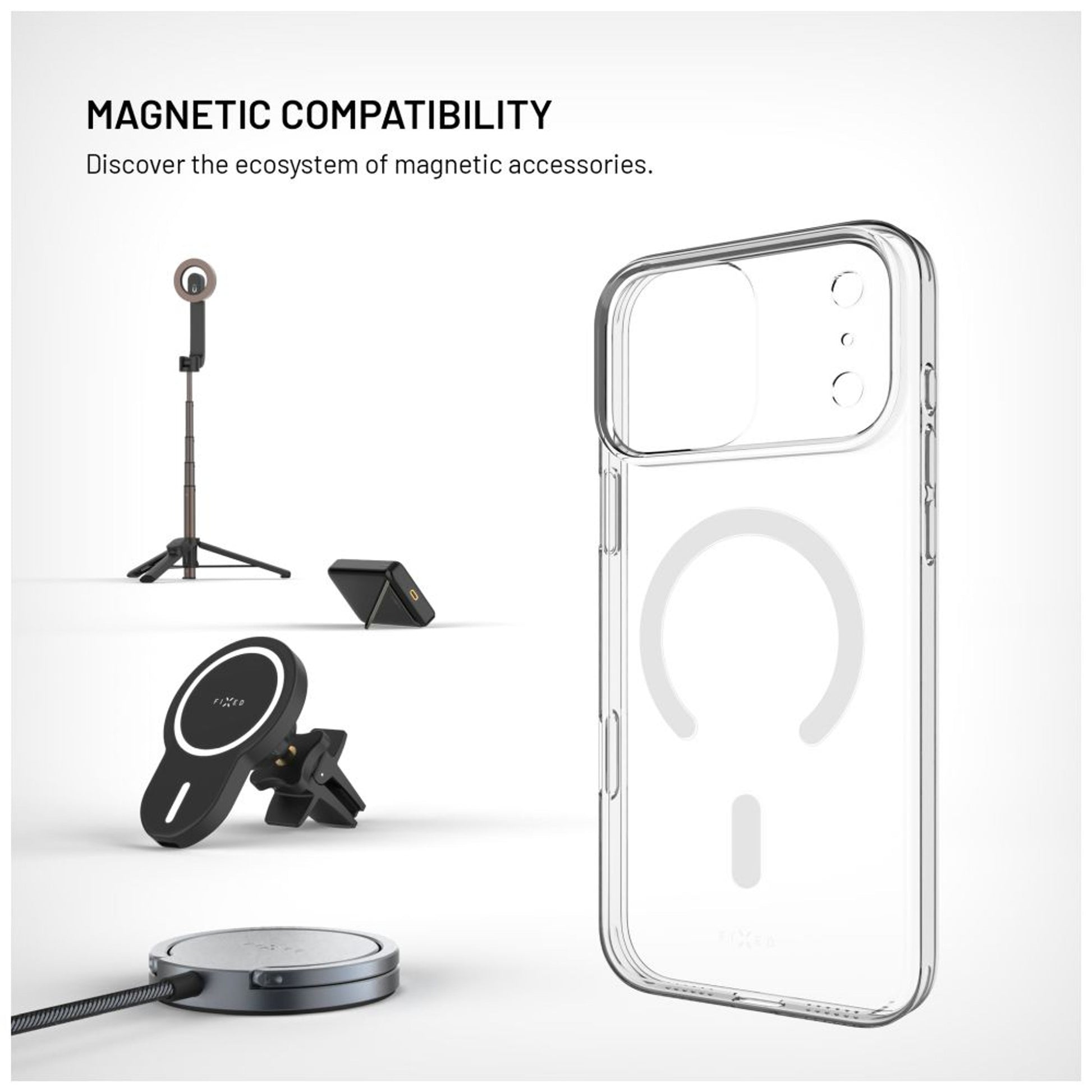 Zadní kryt FIXED MagShell s podporou Magsafe pro Apple iPhone 17 Pro Max, čirý - FIXED