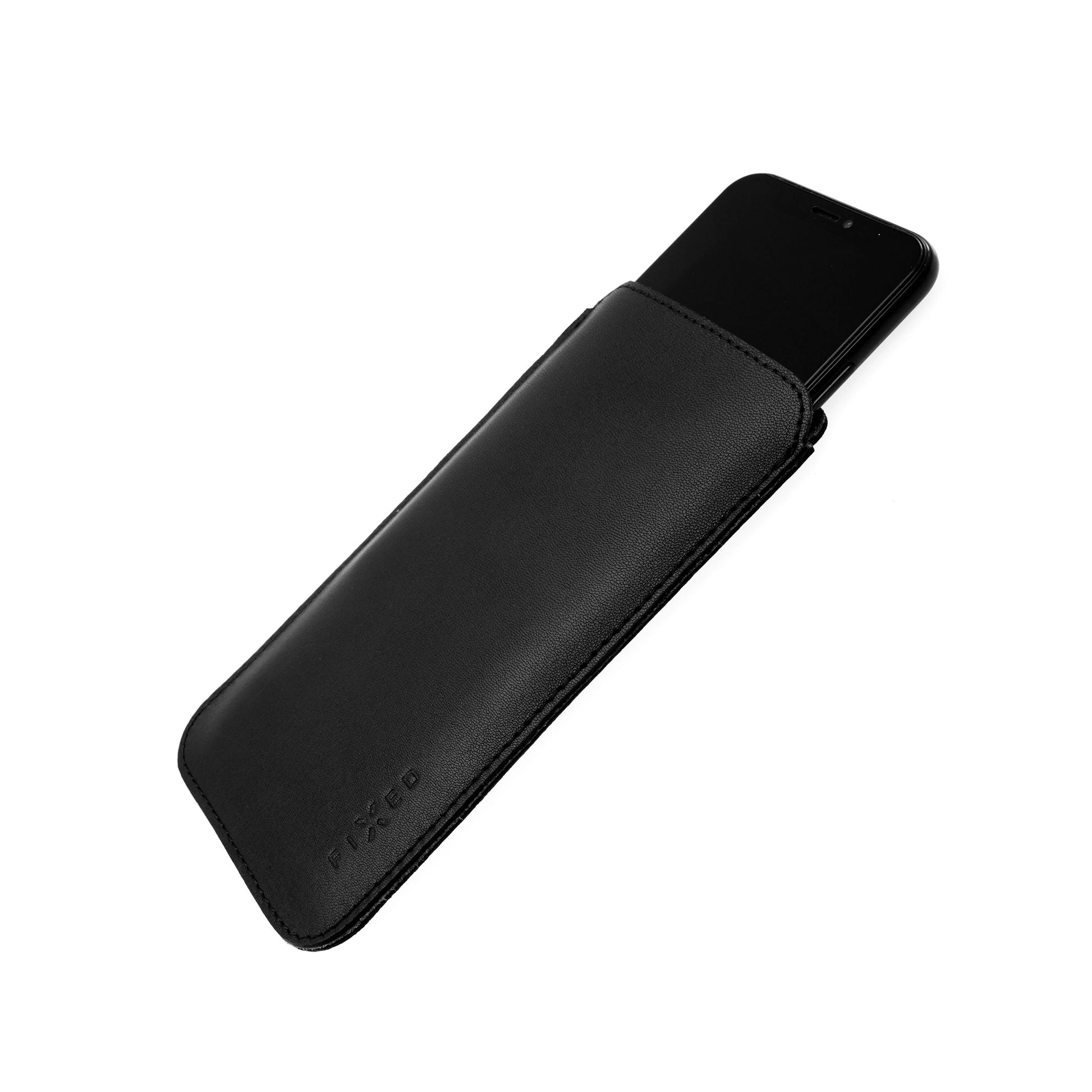 Tenké pouzdro FIXED Slim vyrobené z pravé kůže pro Apple iPhone 11 Pro/XS/X, černé - FIXED