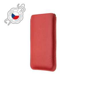 Tenké pouzdro FIXED Slim vyrobené z pravé kůže pro Apple iPhone 12/12 Pro/13/13 Pro, červené - FIXED