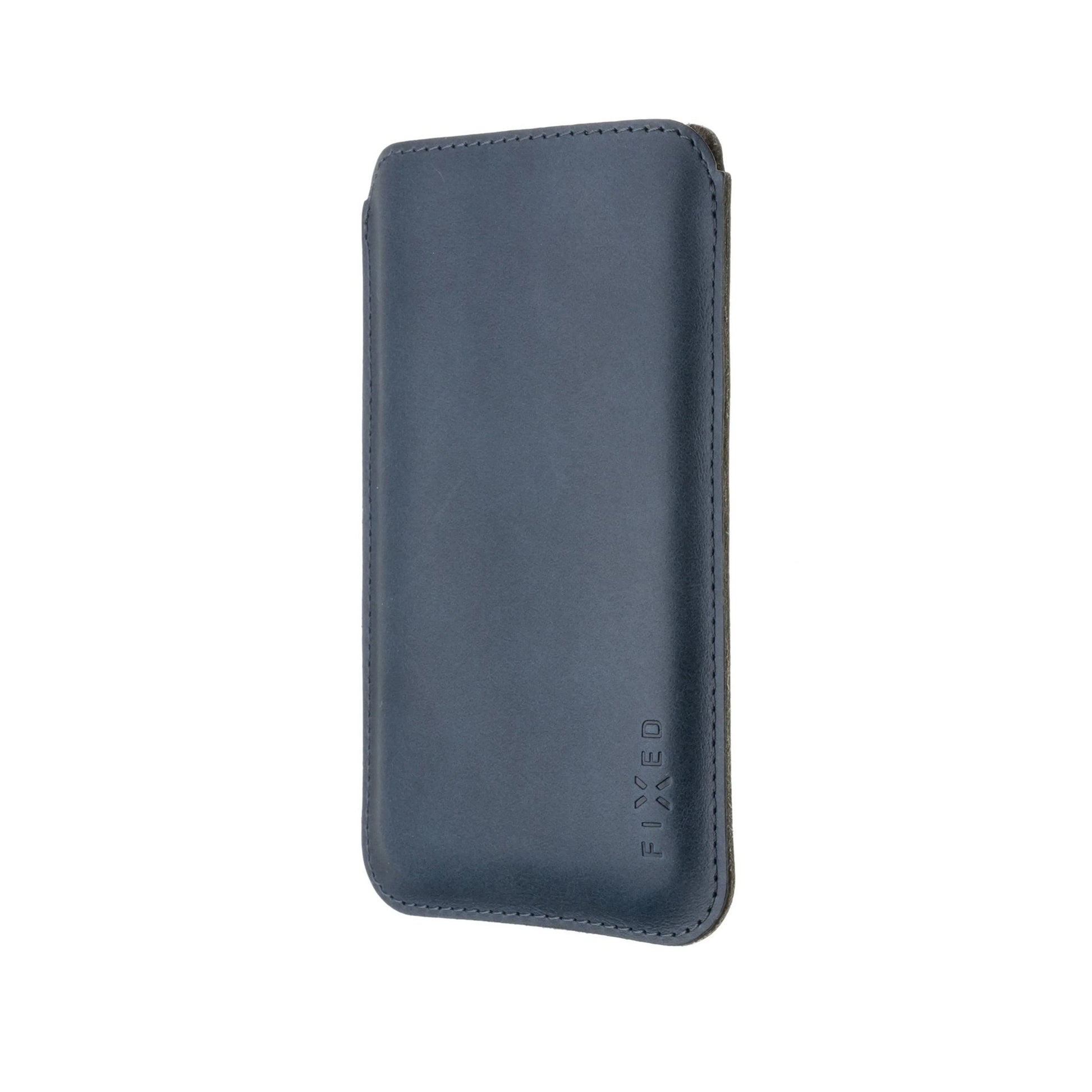 Tenké pouzdro FIXED Slim vyrobené z pravé kůže pro Apple iPhone 12 Pro Max/13 Pro Max, modré - FIXED