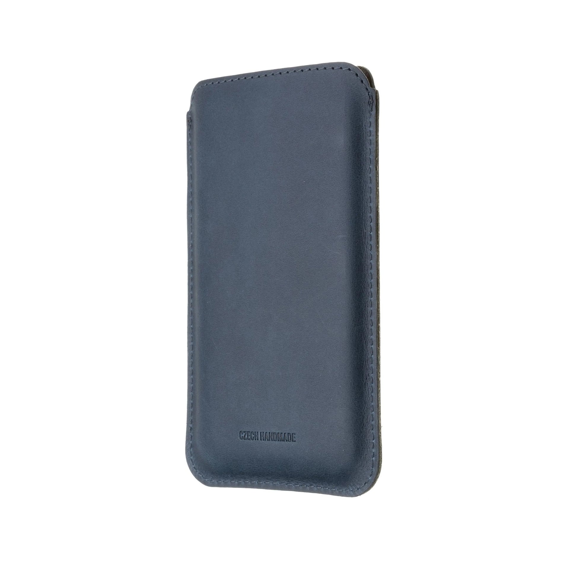 Tenké pouzdro FIXED Slim vyrobené z pravé kůže pro Apple iPhone 12 Pro Max/13 Pro Max, modré - FIXED