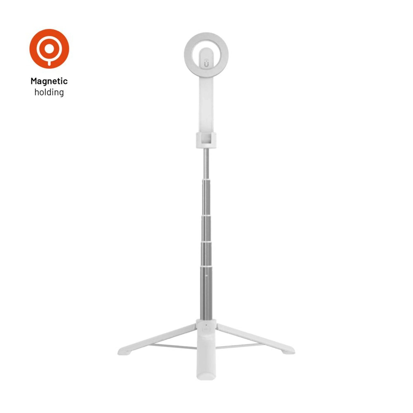 Selfie stick s tripodem FIXED MagSnap s podporou MagSafe a bezdrátovou spouští, bílý - FIXED