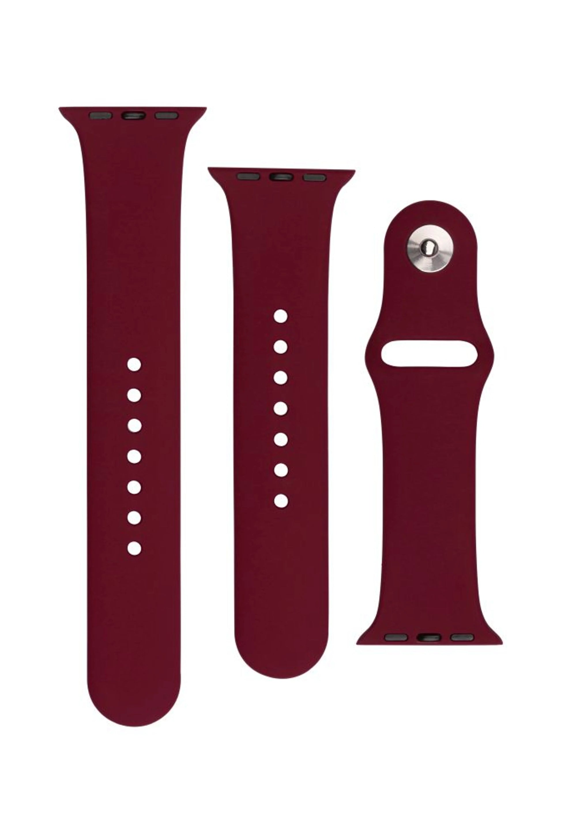 Set silikonových řemínků FIXED Silicone Strap pro Apple Watch 42/44/45/46/49mm, vínově červený - FIXED