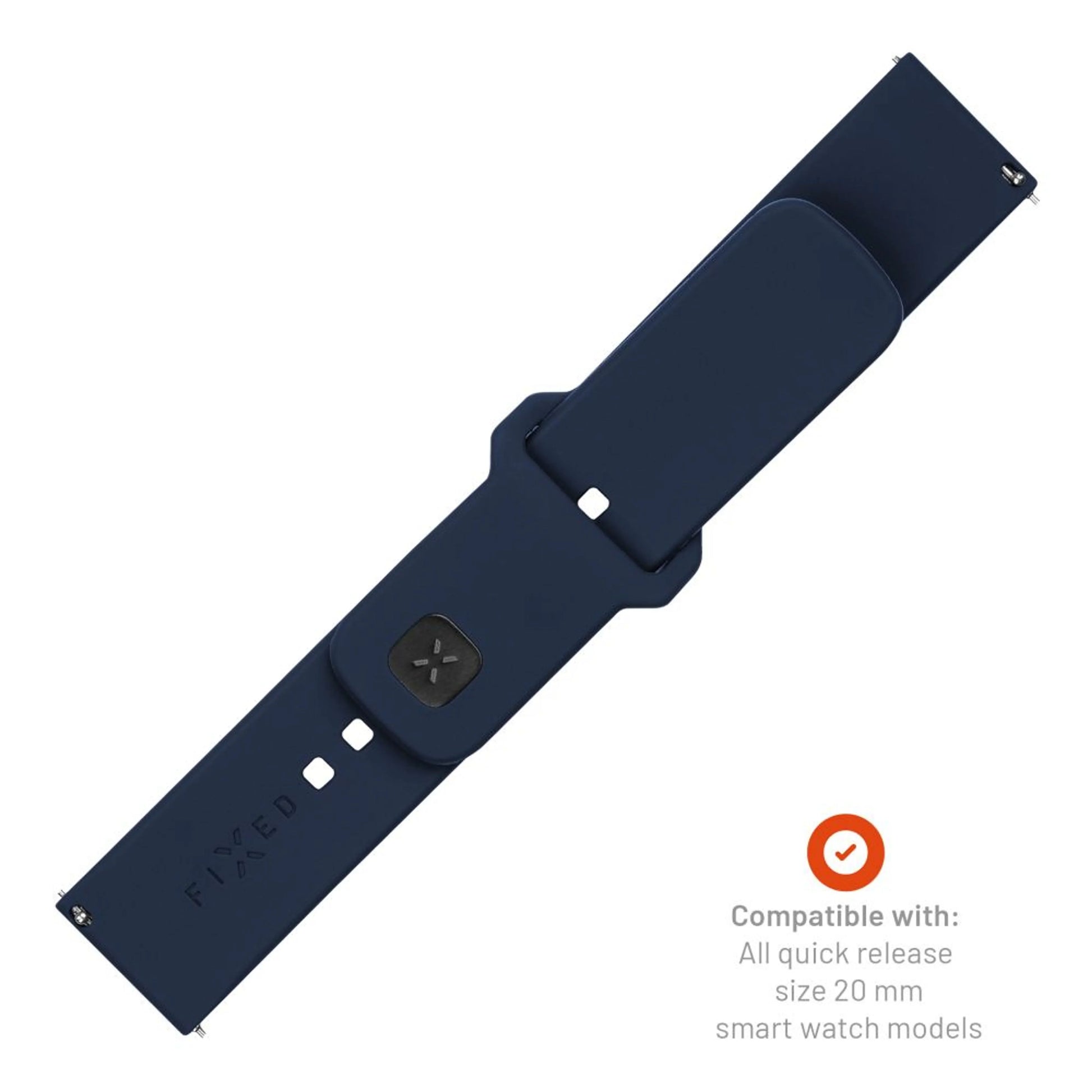 Set silikonových řemínků FIXED Silicone Sporty Strap s Quick Release 20mm pro smartwatch, modrý - FIXED