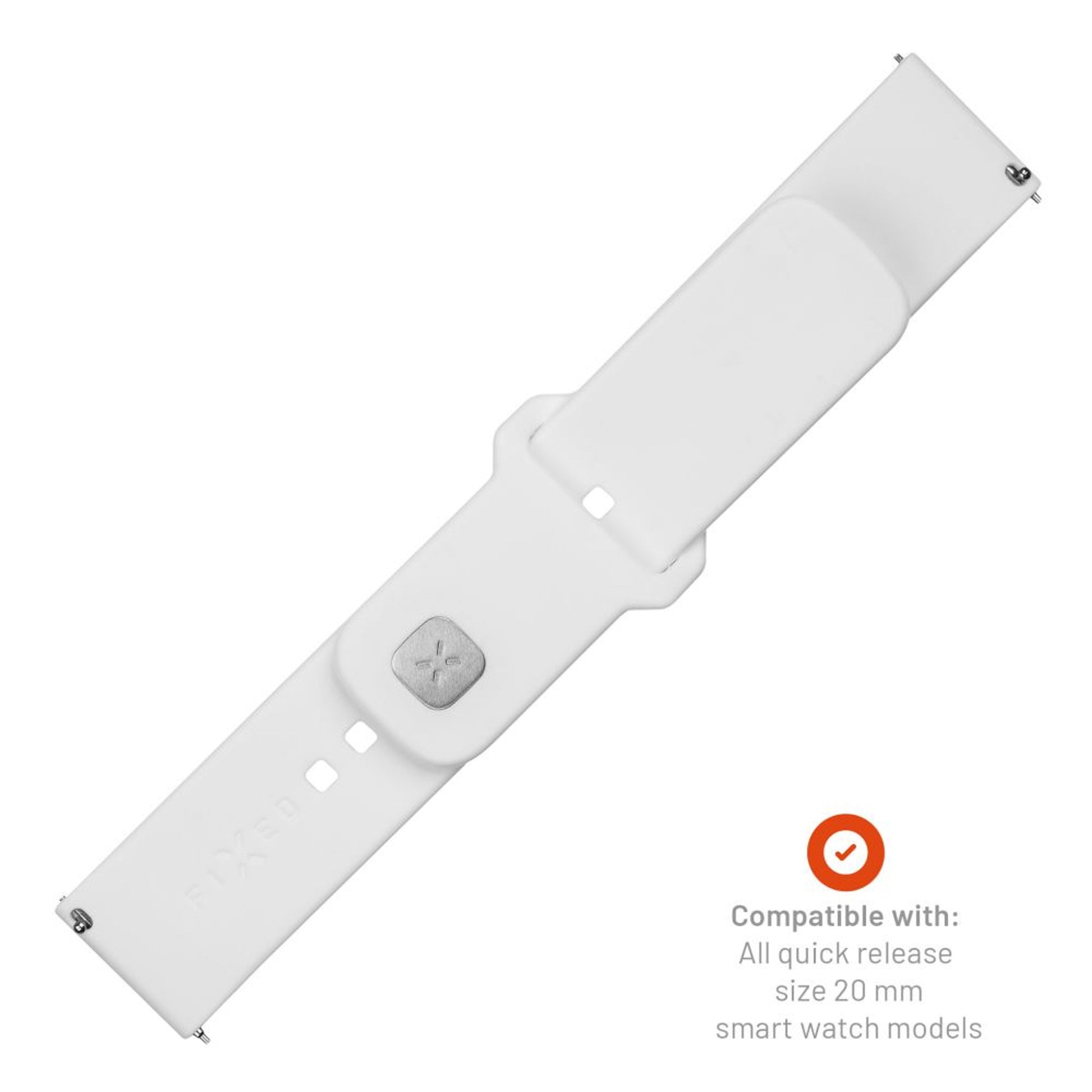 Set silikonových řemínků FIXED Silicone Sporty Strap s Quick Release 20mm pro smartwatch, bílý - FIXED