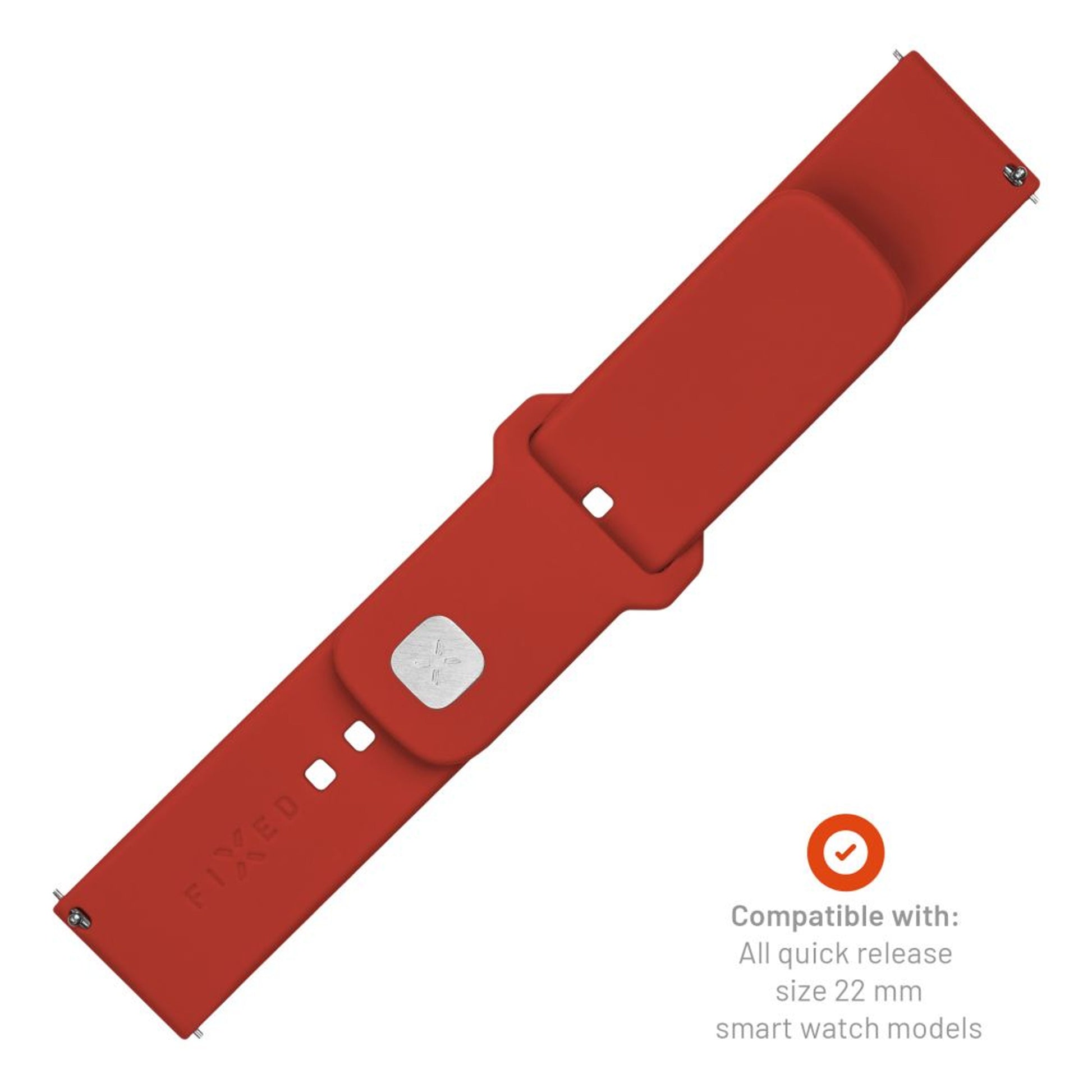 Set silikonových řemínků FIXED Silicone Sporty Strap s Quick Release 22mm pro smartwatch, červený - FIXED