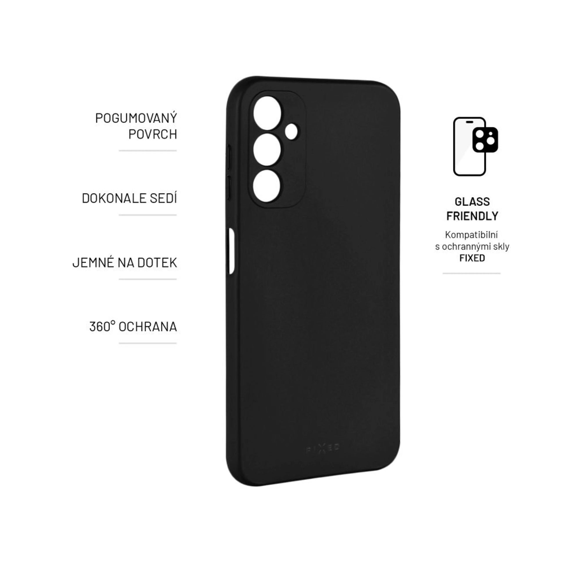 Zadní pogumovaný kryt FIXED Story pro Samsung Galaxy A14/A14 5G, černý - FIXED