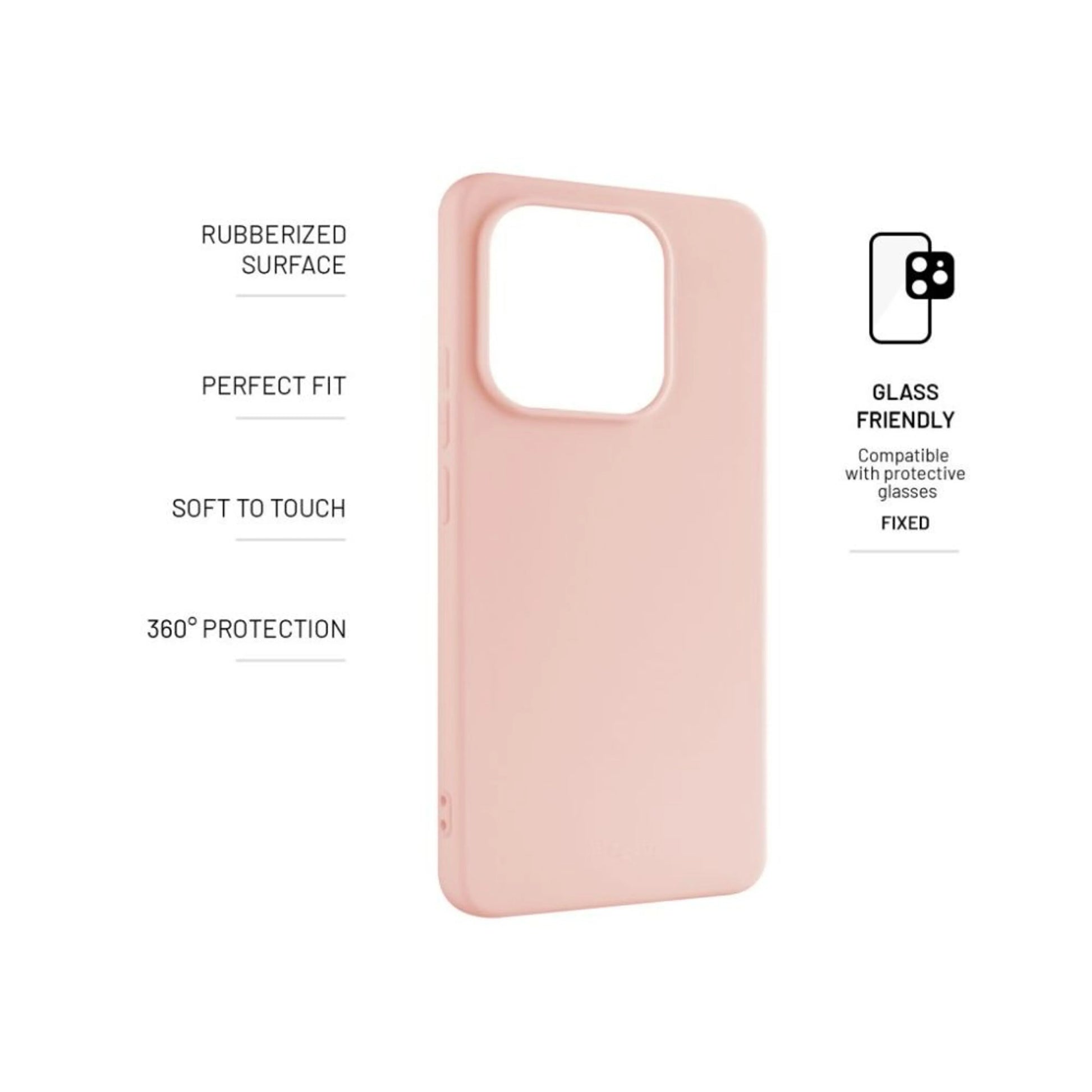 Zadní pogumovaný kryt FIXED Story pro Xiaomi Redmi Note 14, růžový - FIXED