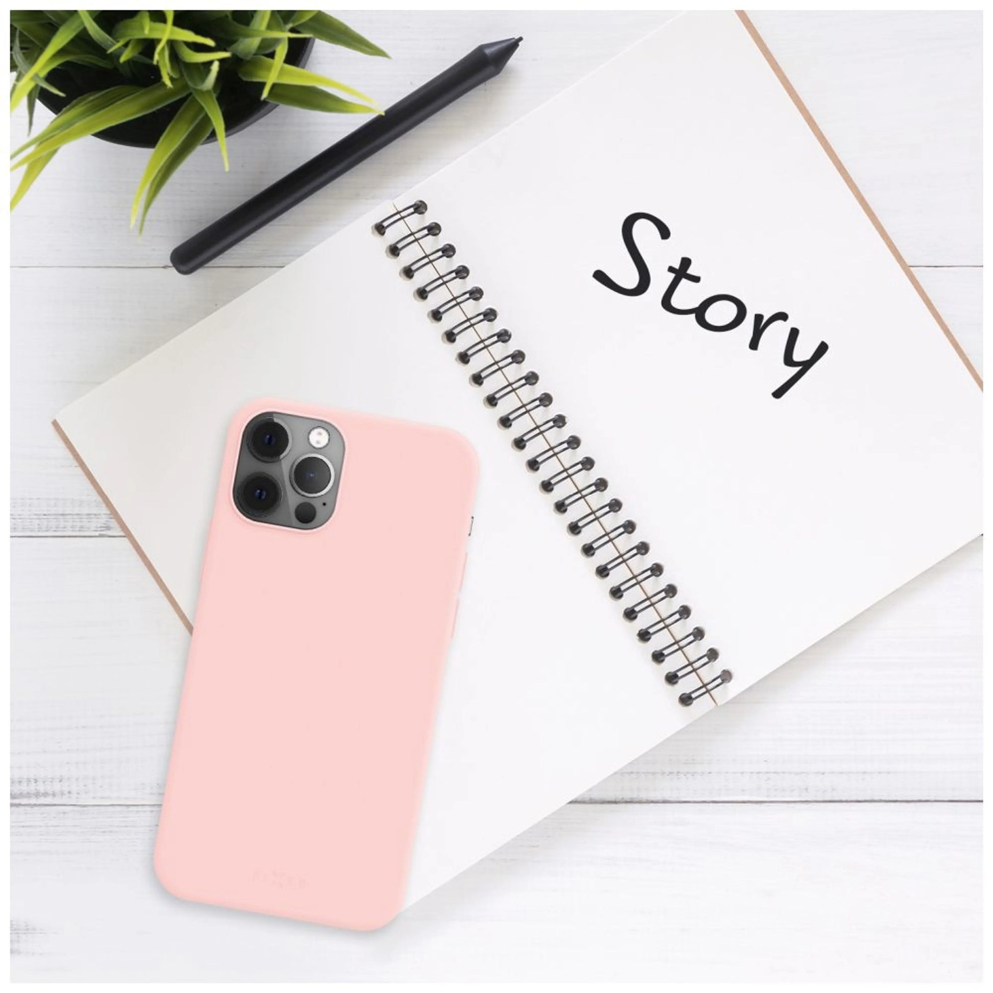Zadní pogumovaný kryt FIXED Story pro Xiaomi Redmi Note 14, růžový - FIXED