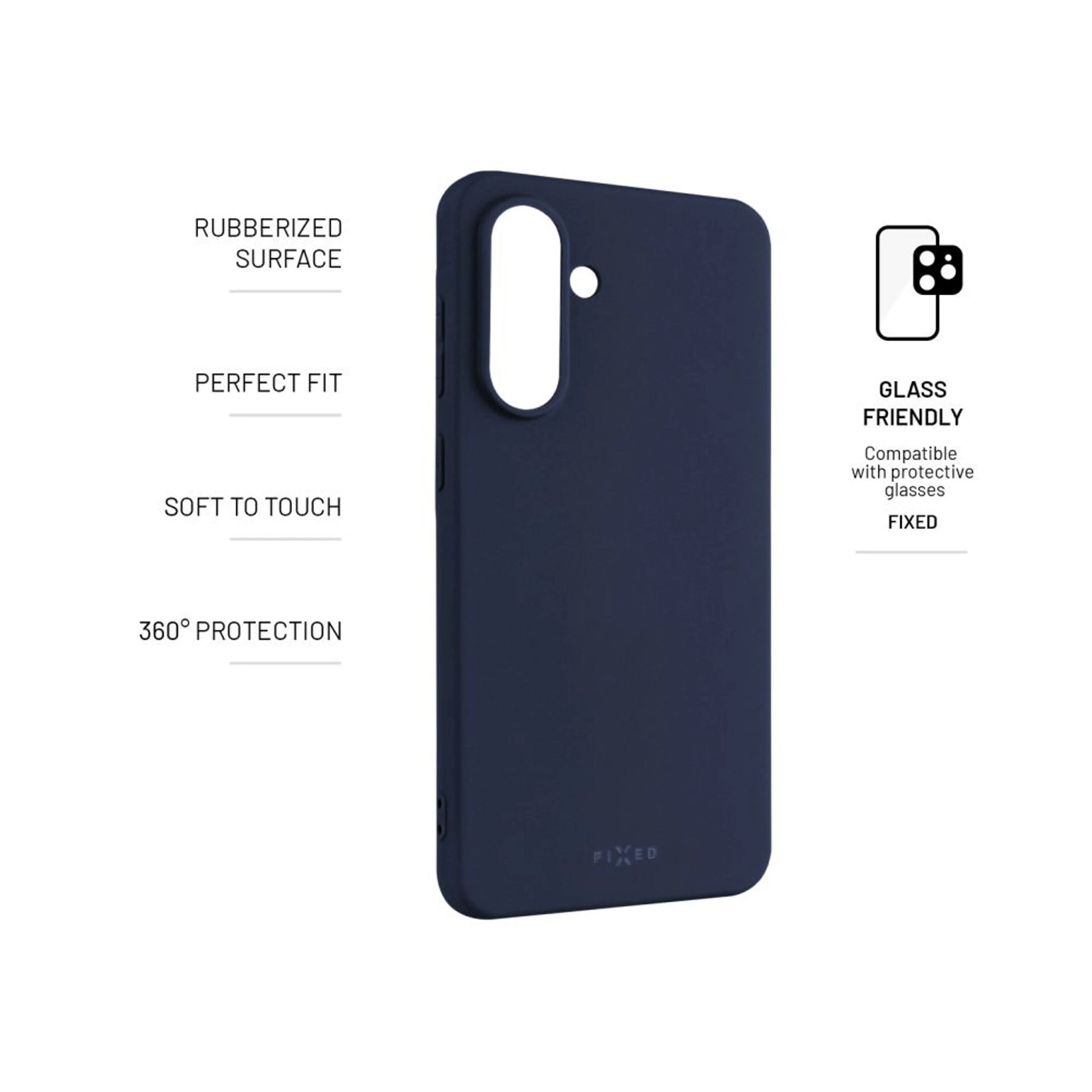 Zadní pogumovaný kryt FIXED Story pro Samsung Galaxy A36 5G, modrý - FIXED