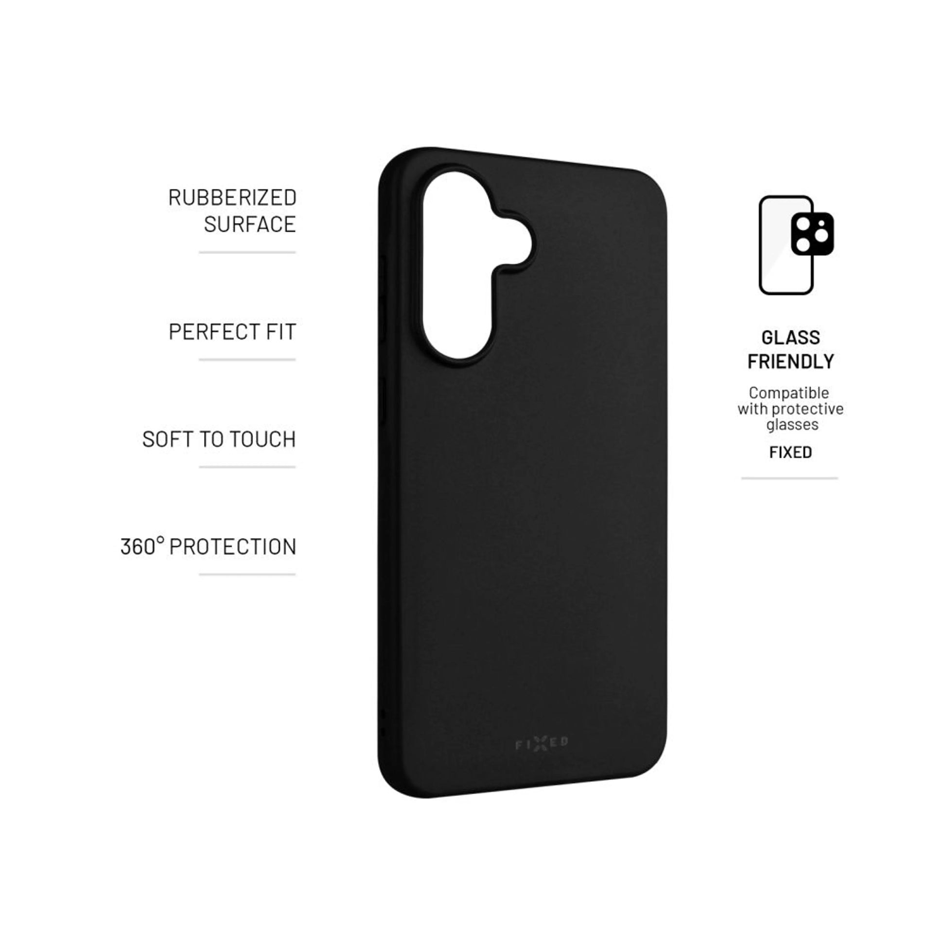 Gumowana tylna obudowa FIXED Story do Samsung Galaxy A56 5G, czarna - FIXED