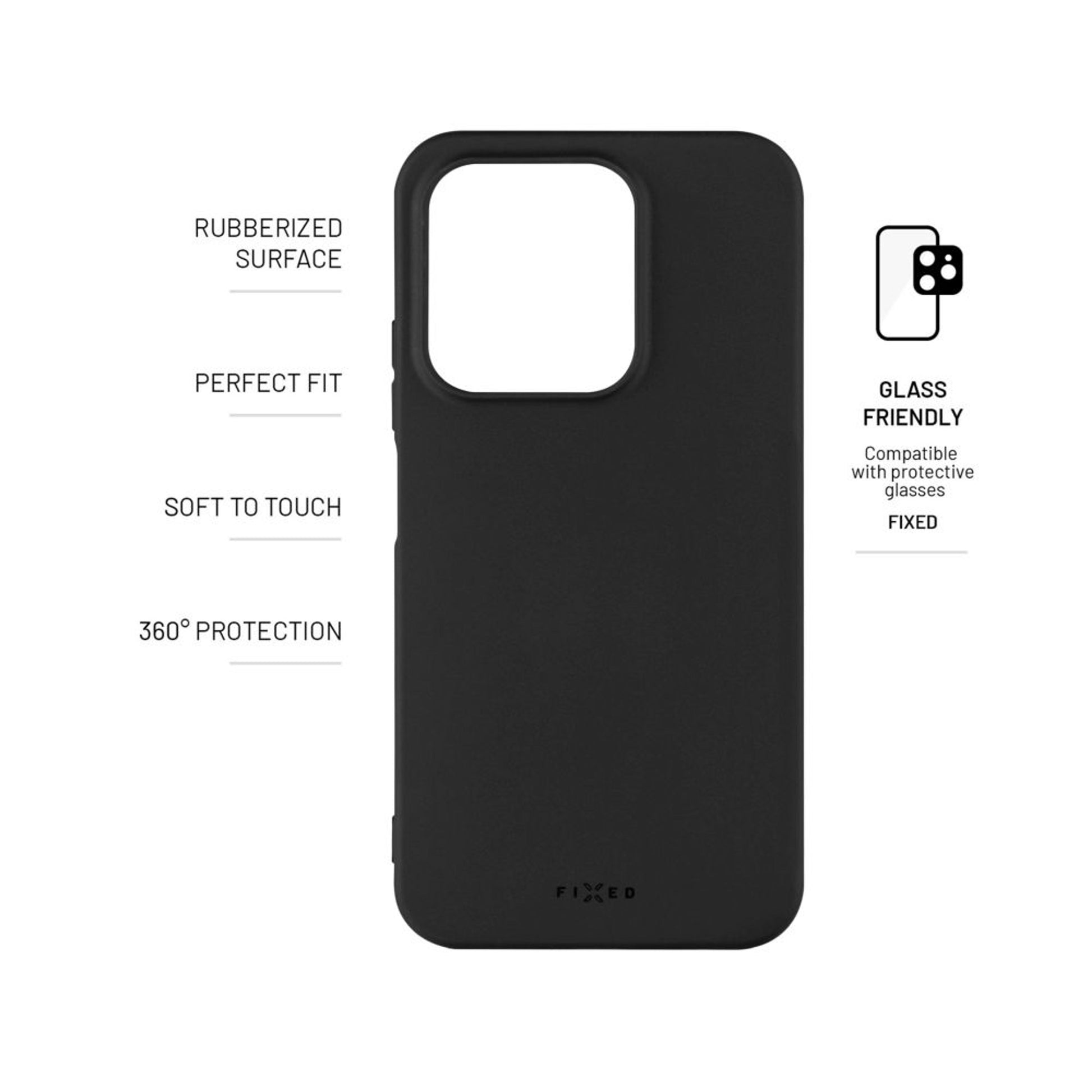 Zadní pogumovaný kryt FIXED Story pro Xiaomi Redmi 15C 4G/5G, černý - FIXED