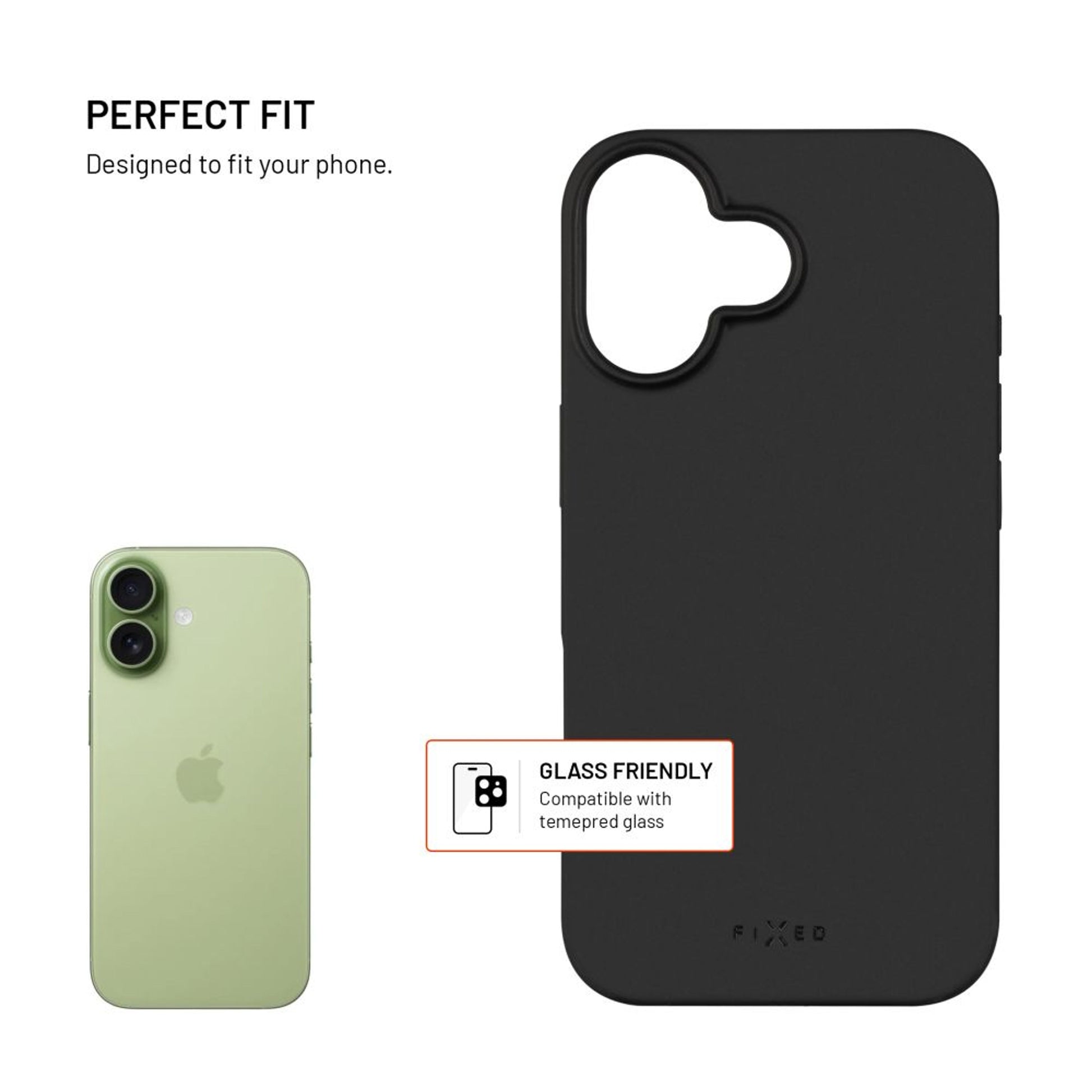 Zadní pogumovaný kryt FIXED Story pro Apple iPhone 17, černý - FIXED