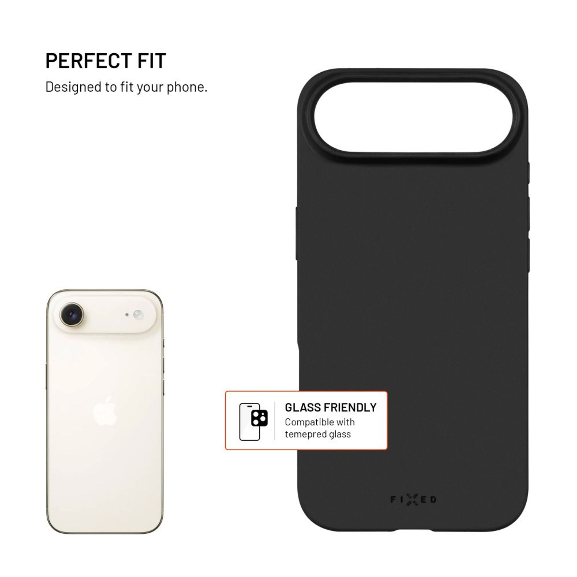 Zadní pogumovaný kryt FIXED Story pro Apple iPhone 17 Air, černý - FIXED