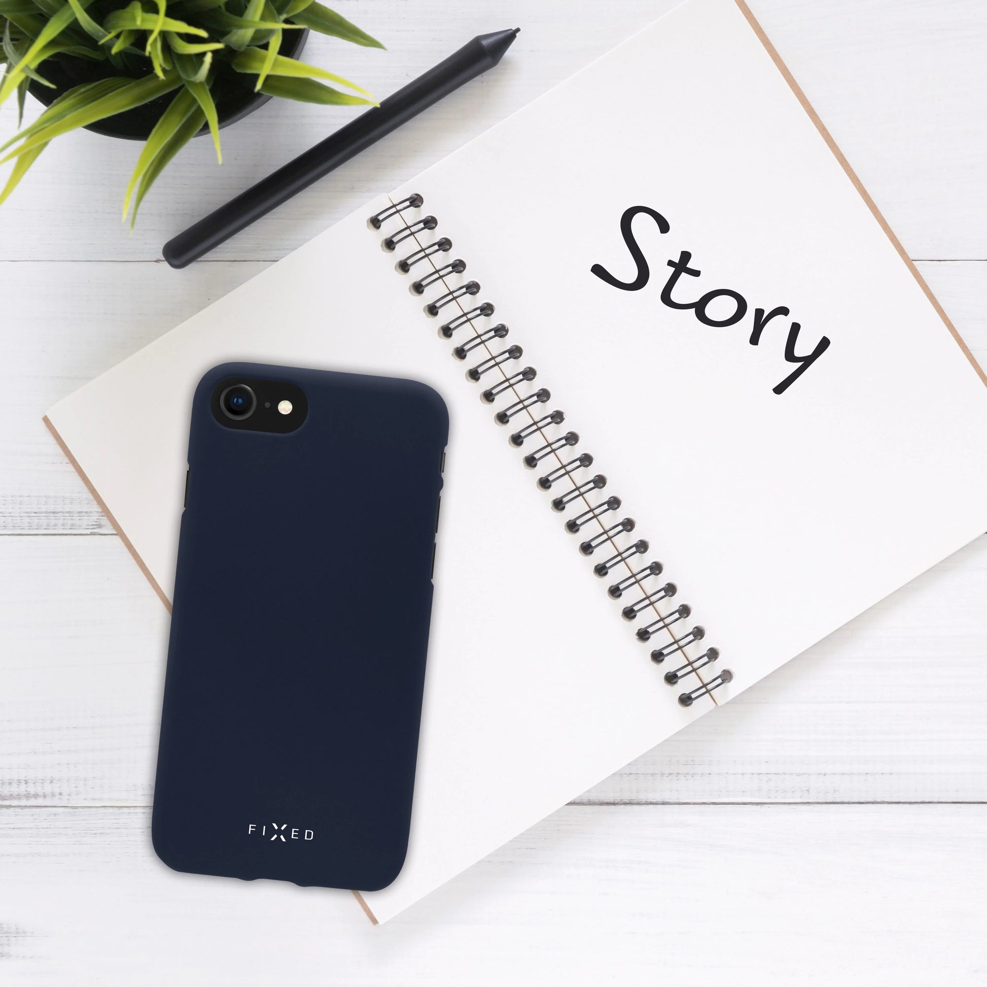 Zadní pogumovaný kryt FIXED Story pro Apple iPhone 13, modrý - FIXED