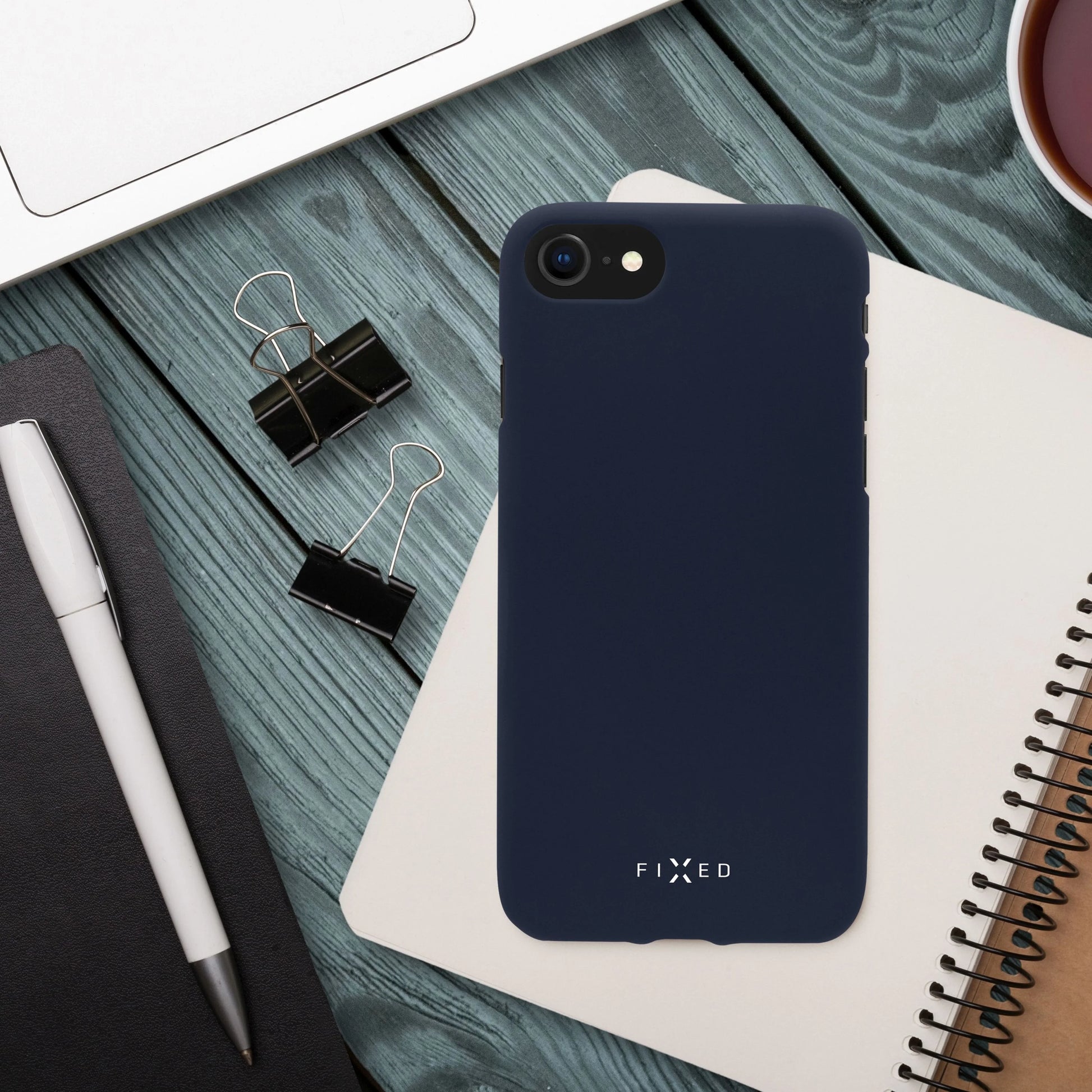Zadní pogumovaný kryt FIXED Story pro Apple iPhone 13, modrý - FIXED