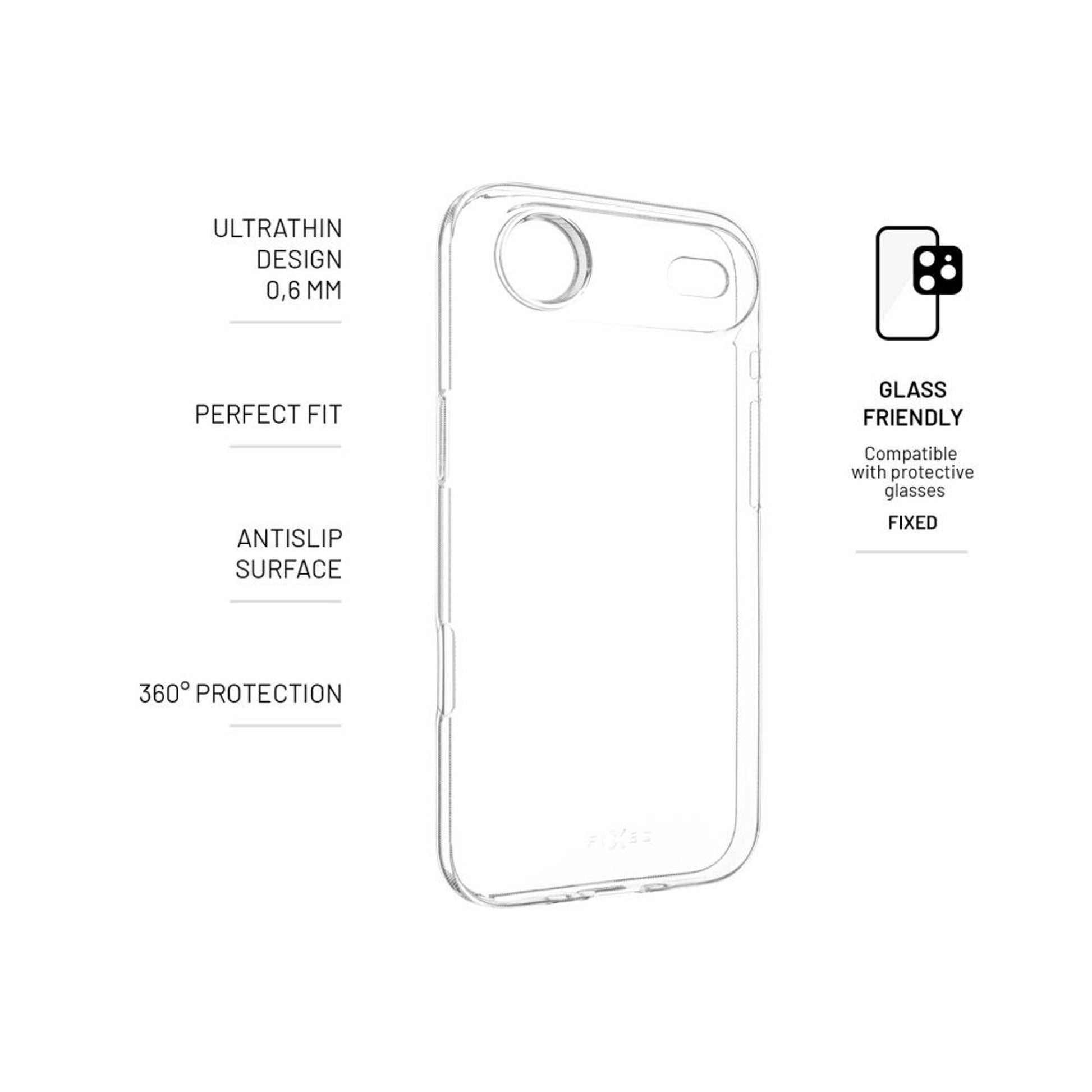 Ultratenký TPU gelový kryt FIXED Story Slim pro Apple iPhone 17 Air, 0,6 mm, čirý - FIXED