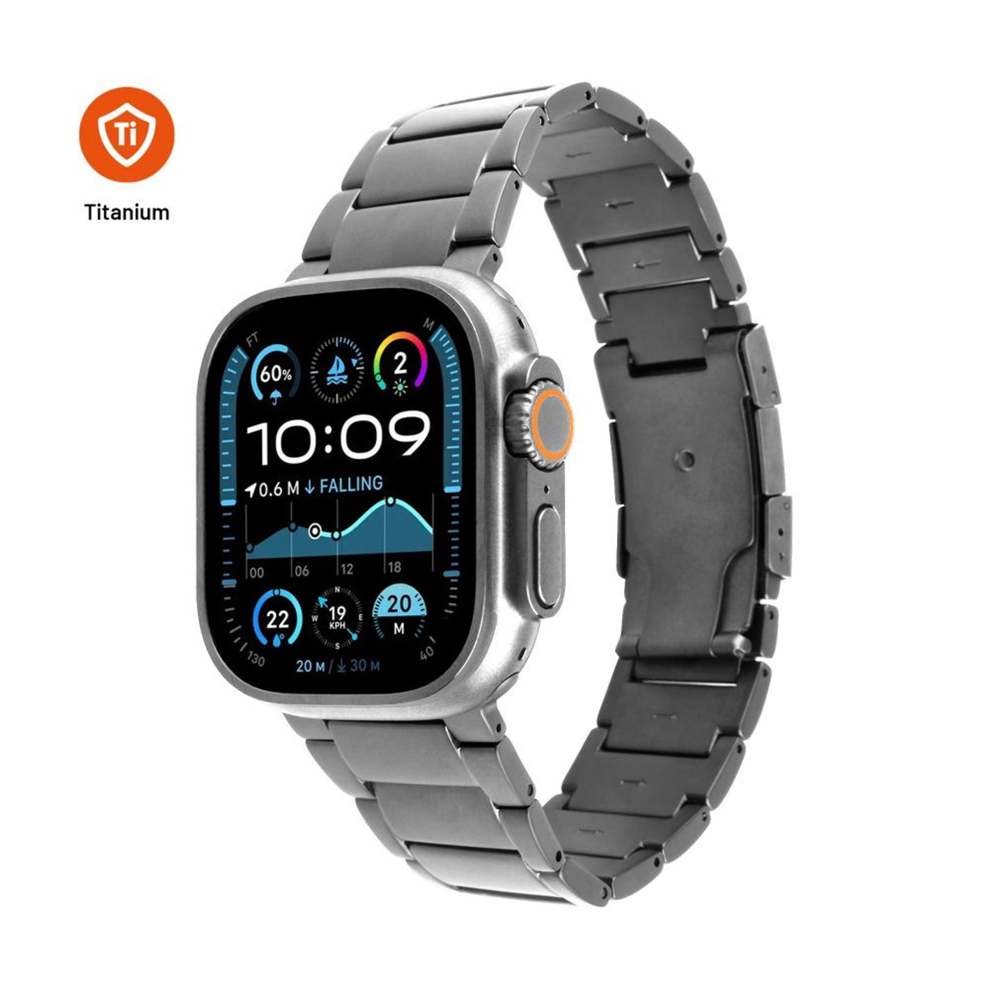 Titanový řemínek FIXED Titanium Strap pro Apple Watch 44/45/46/49mm, přírodní titan - FIXED
