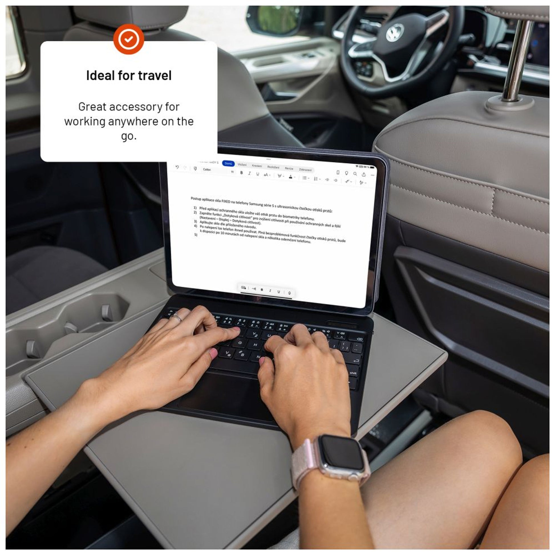 Pouzdro s bezdrátovou klávesnicí FIXED Typee pro Apple iPad Pro 11" (2018-2022)/iPad Air (2020-2025), CZ, černé - FIXED