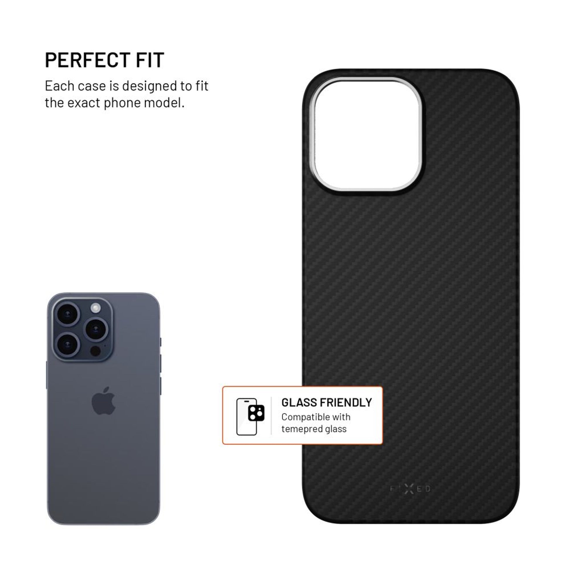 Aramidowy tylny obudowa FIXED MagVelar z obsługą Magsafe dla Apple iPhone 16 Pro Max, czarny - FIXED